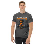 T-Shirt Unisex Stampata 100% Cotone – Confortevole – Design Il Vero Peso è Portare Stile-Biiply