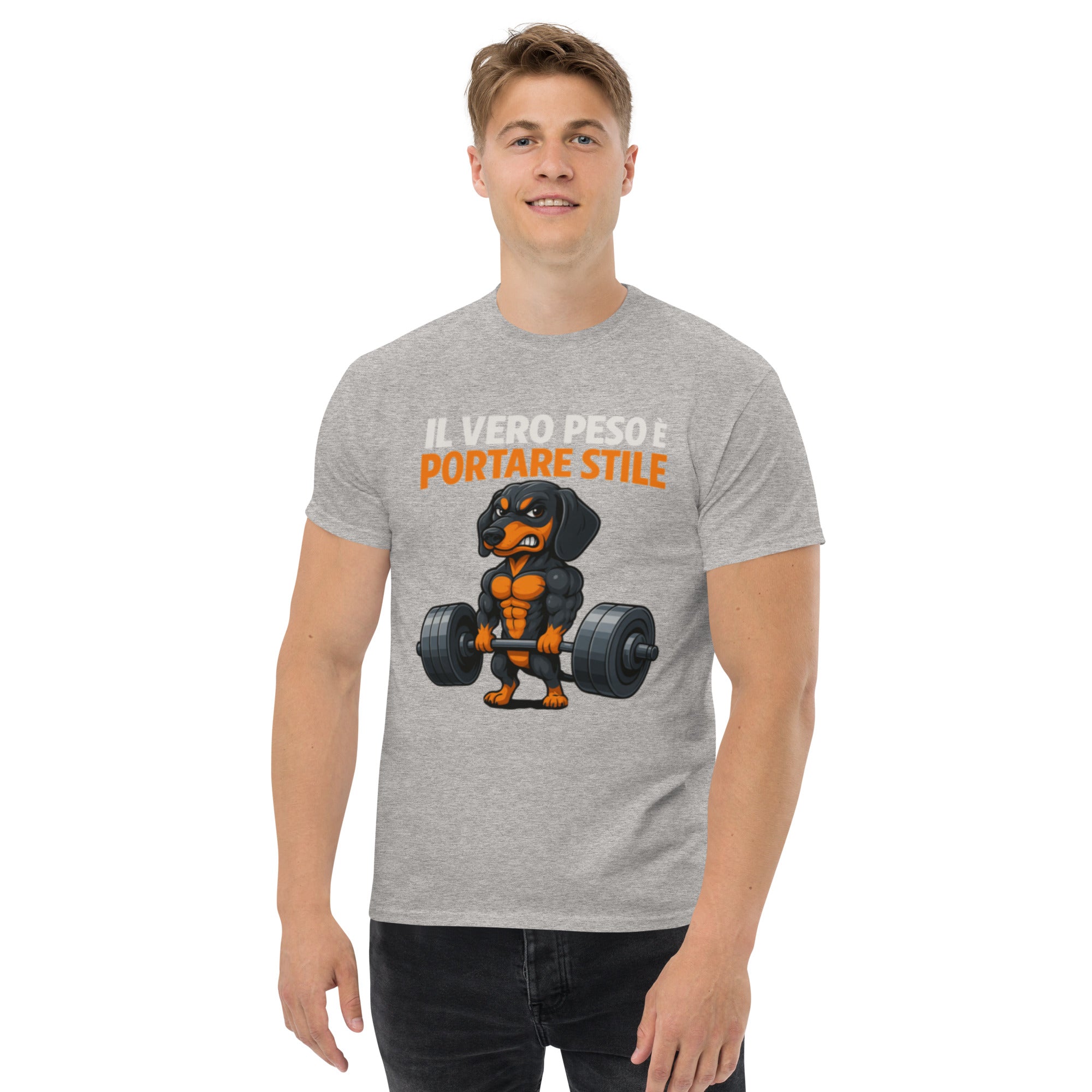 T-Shirt Unisex Stampata 100% Cotone – Confortevole – Design Il Vero Peso è Portare Stile-Biiply