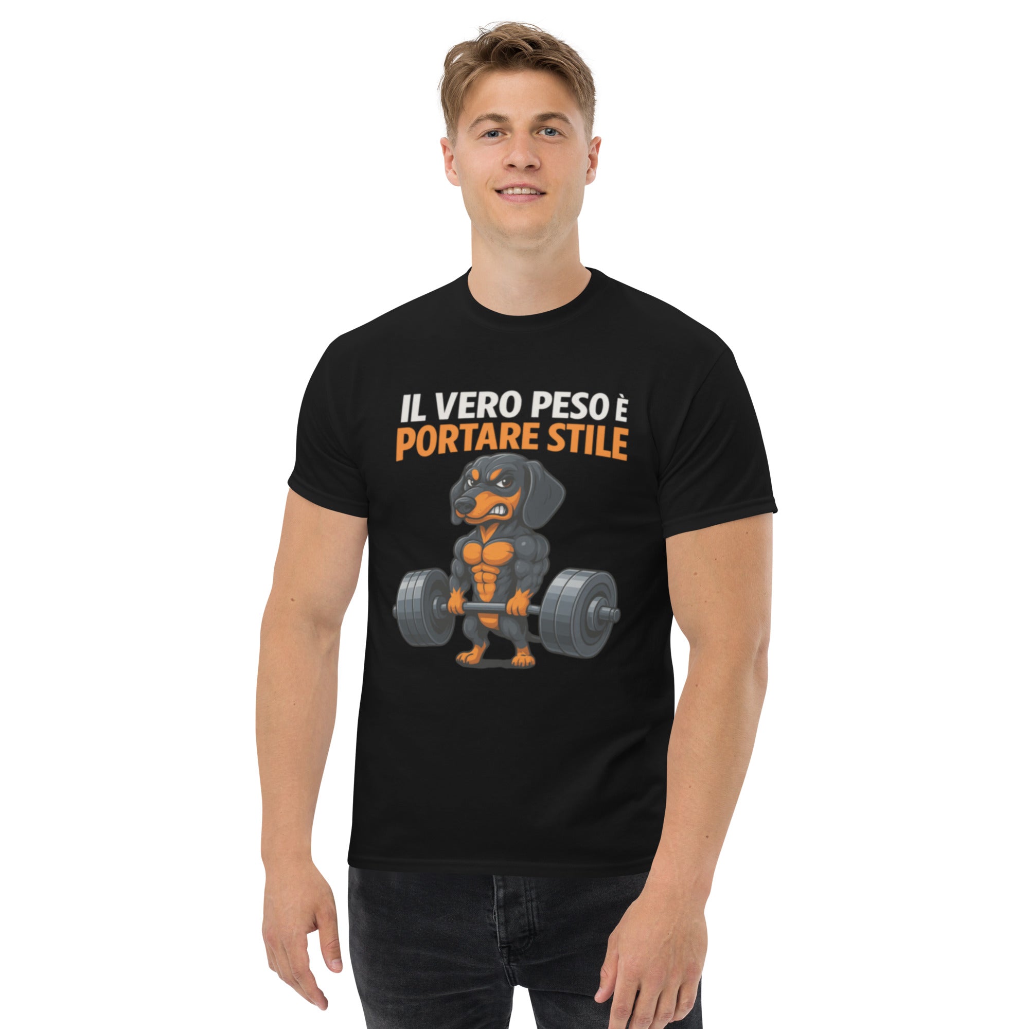 T-Shirt Unisex Stampata 100% Cotone – Confortevole – Design Il Vero Peso è Portare Stile-Biiply