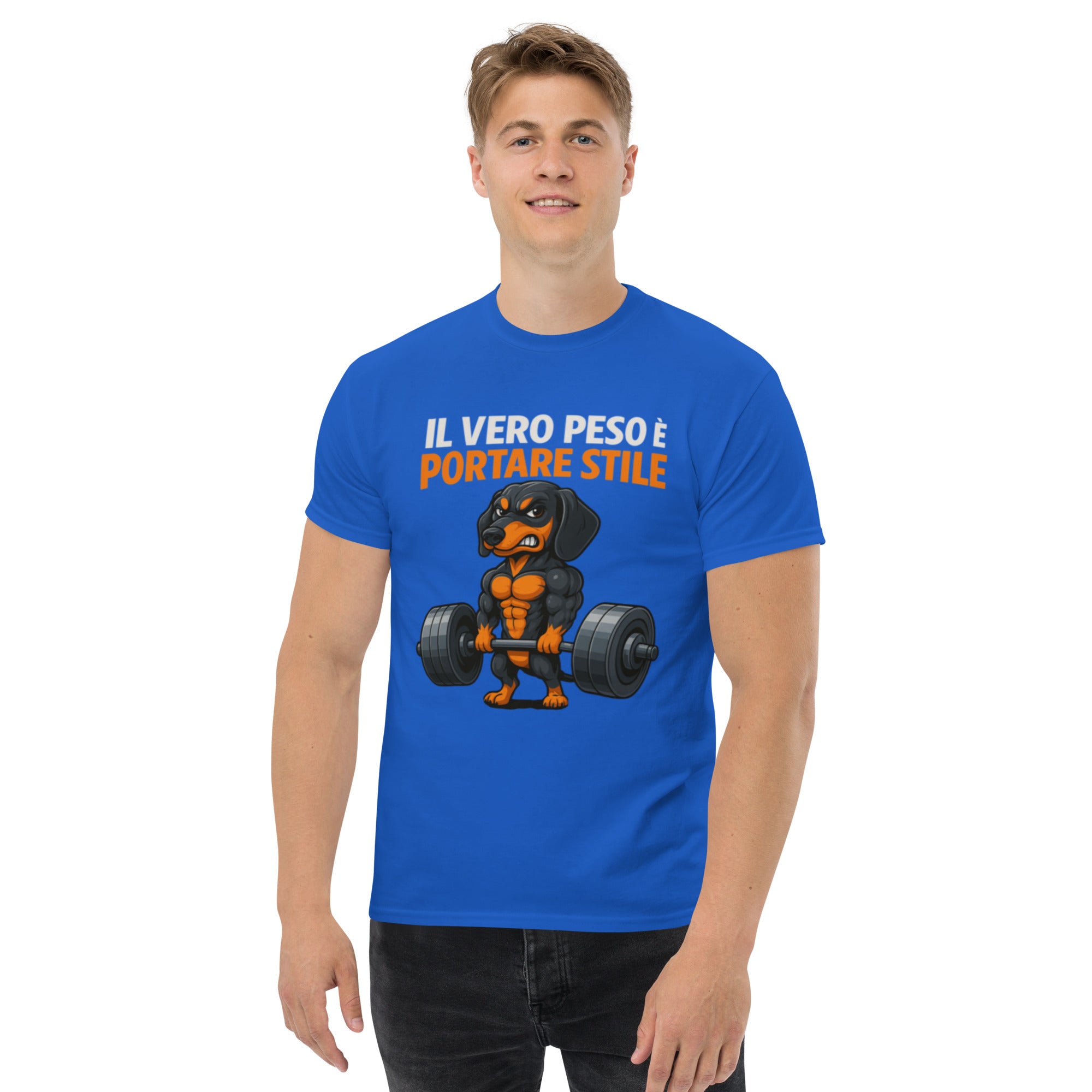 T-Shirt Unisex Stampata 100% Cotone – Confortevole – Design Il Vero Peso è Portare Stile-Biiply