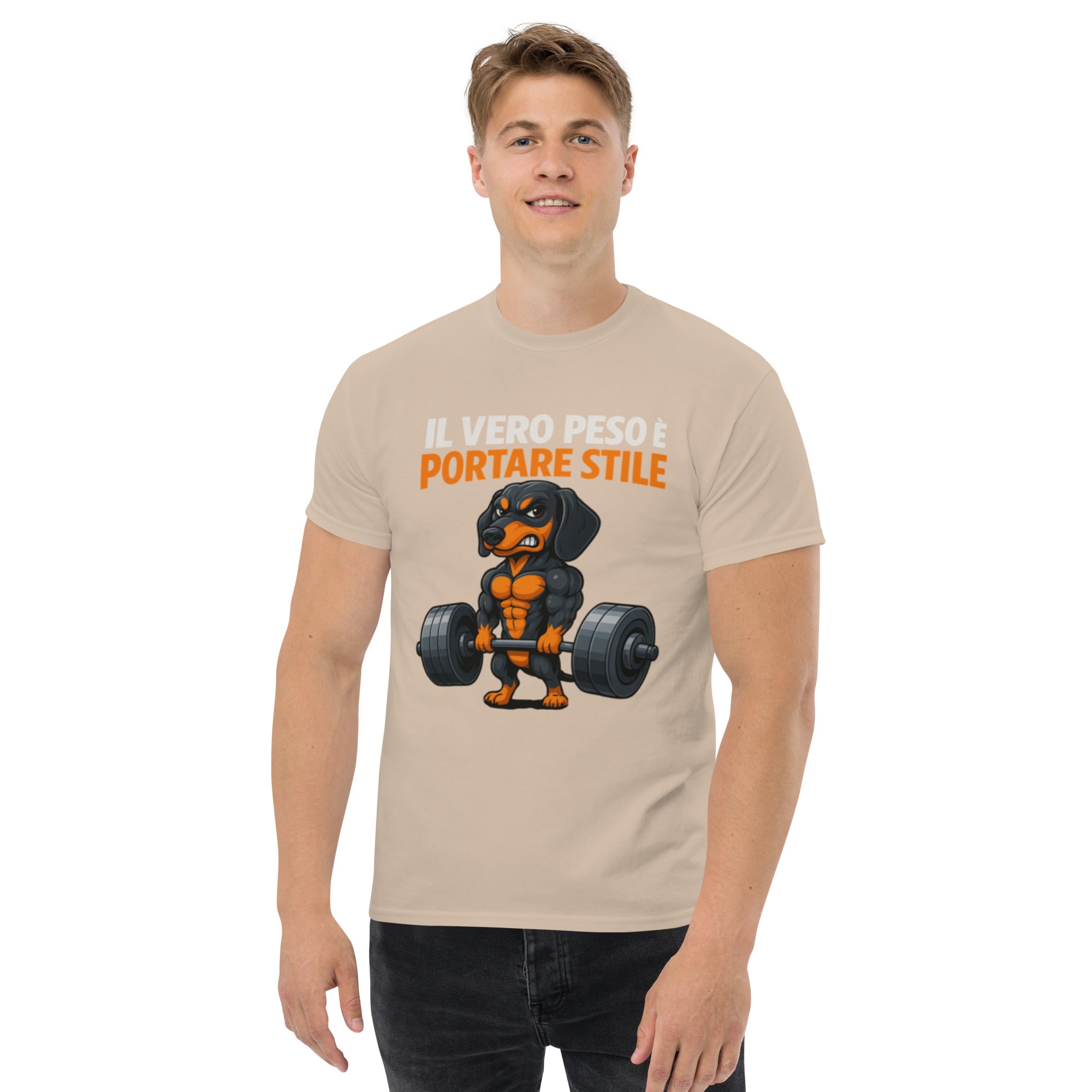 T-Shirt Unisex Stampata 100% Cotone – Confortevole – Design Il Vero Peso è Portare Stile-Biiply