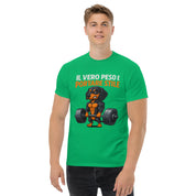 T-Shirt Unisex Stampata 100% Cotone – Confortevole – Design Il Vero Peso è Portare Stile-Biiply