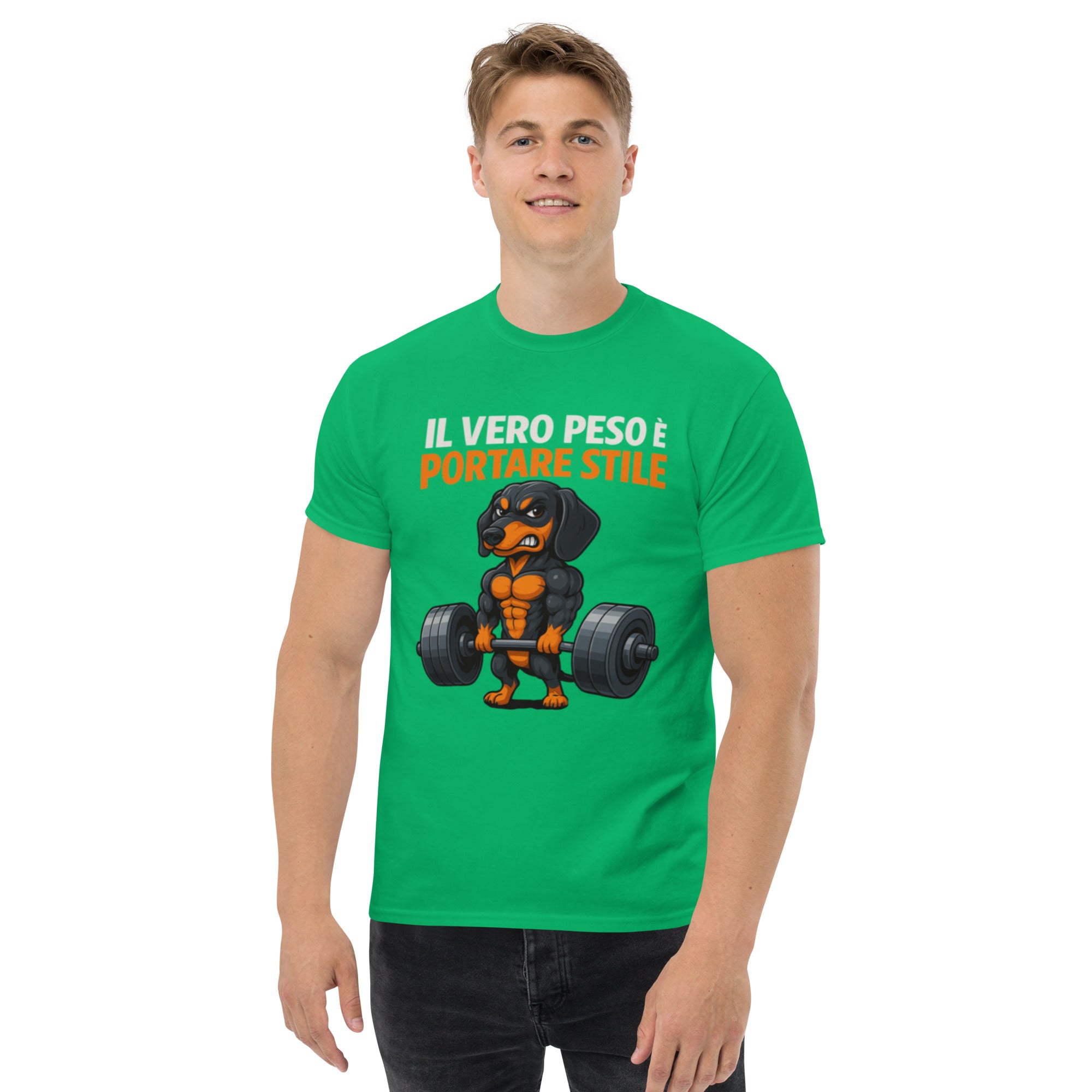 T-Shirt Unisex Stampata 100% Cotone – Confortevole – Design Il Vero Peso è Portare Stile-Biiply