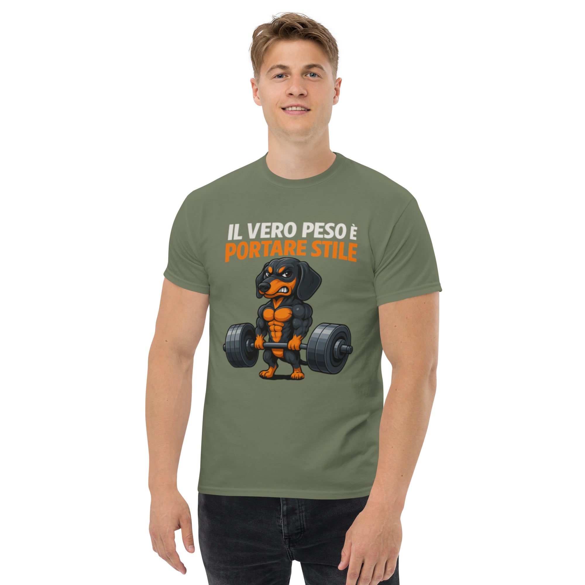 T-Shirt Unisex Stampata 100% Cotone – Confortevole – Design Il Vero Peso è Portare Stile-Biiply