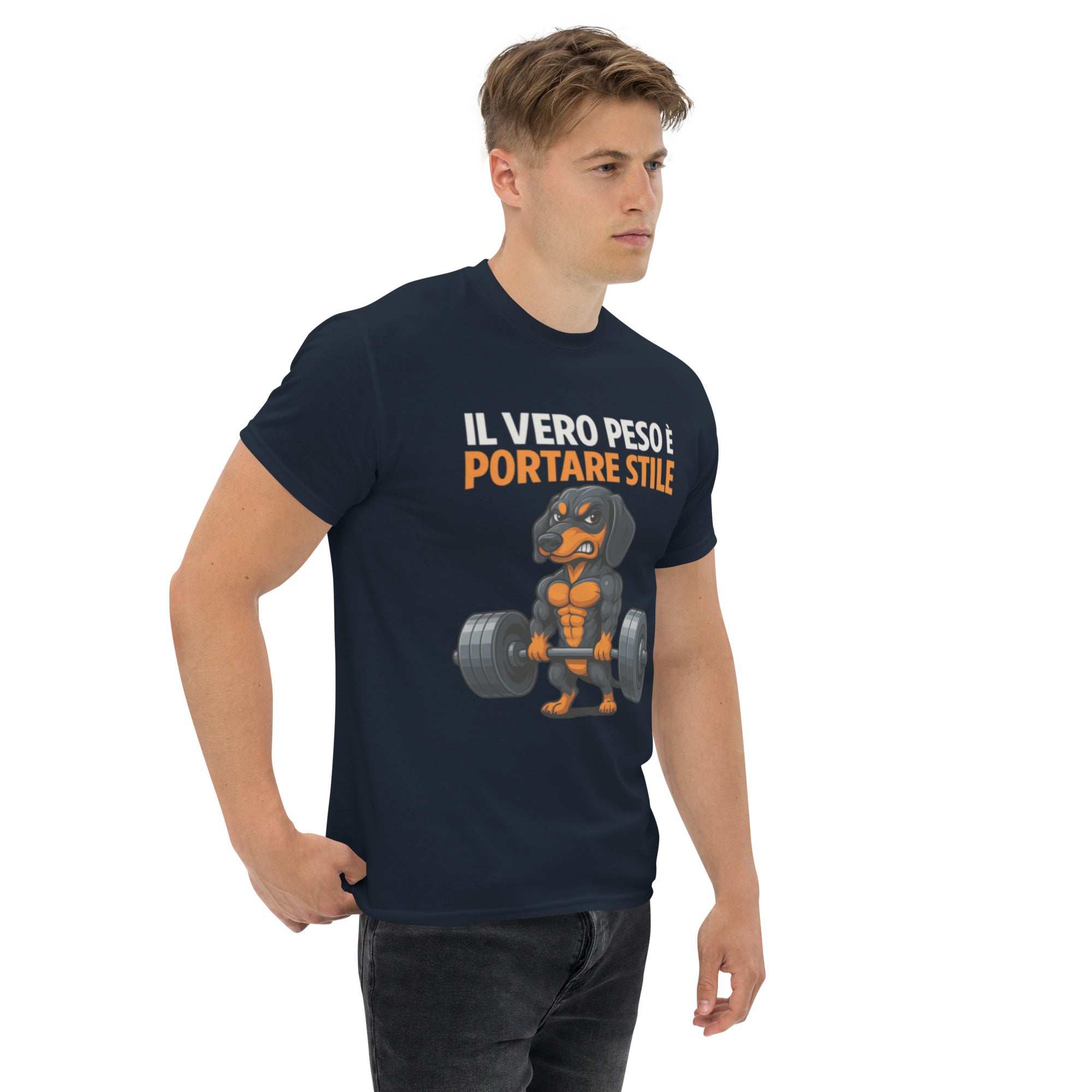 T-Shirt Unisex Stampata 100% Cotone – Confortevole – Design Il Vero Peso è Portare Stile-Biiply