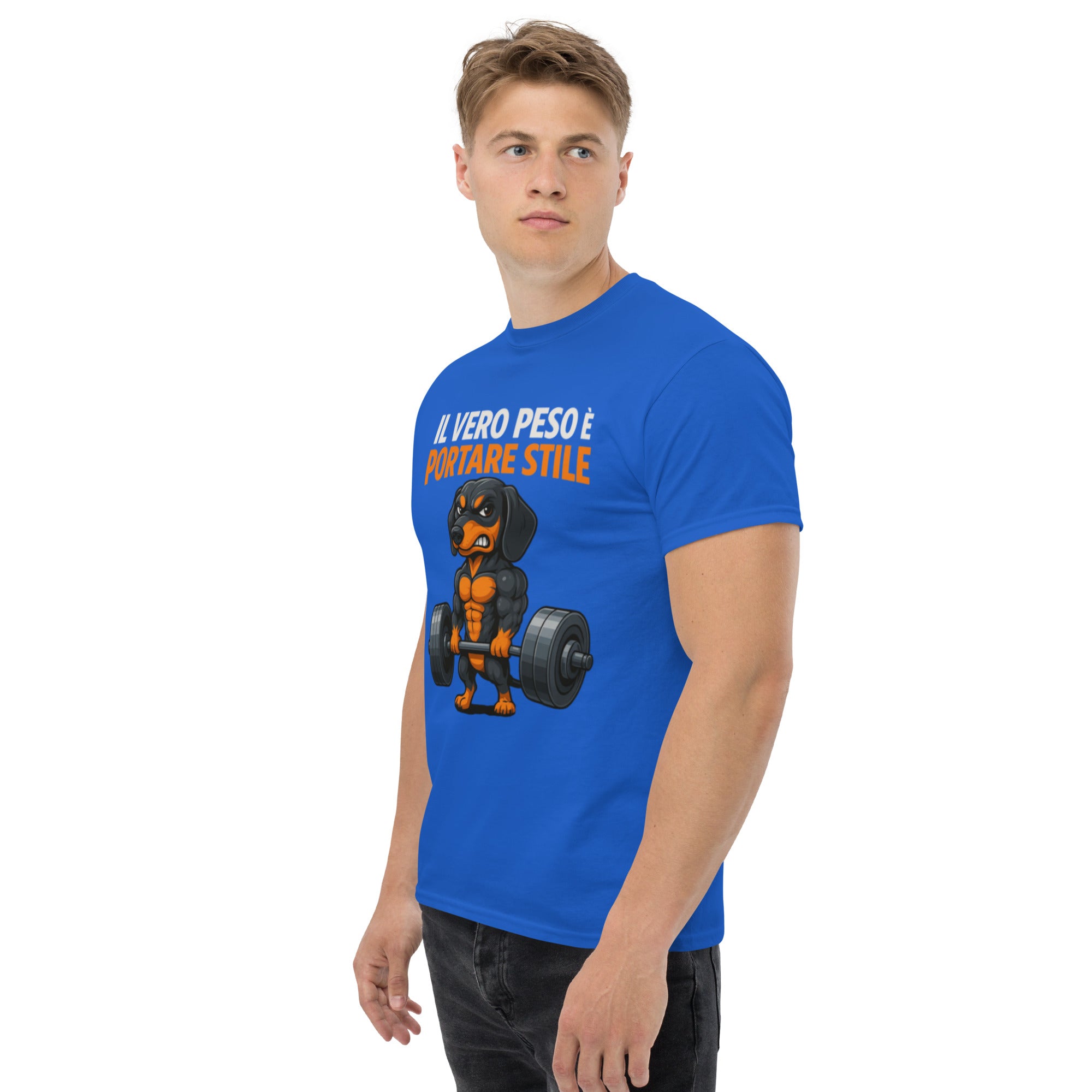 T-Shirt Unisex Stampata 100% Cotone – Confortevole – Design Il Vero Peso è Portare Stile-Biiply