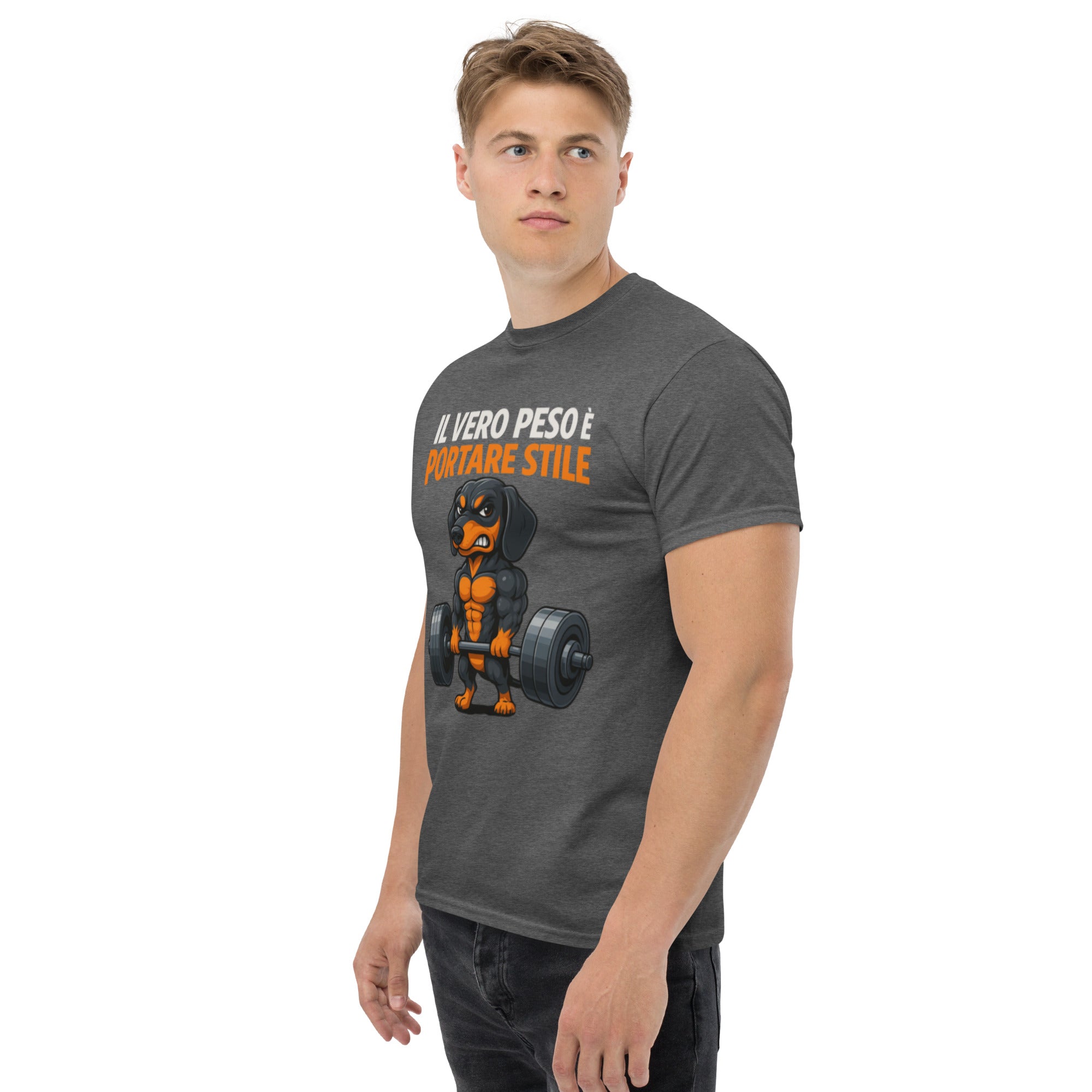 T-Shirt Unisex Stampata 100% Cotone – Confortevole – Design Il Vero Peso è Portare Stile-Biiply
