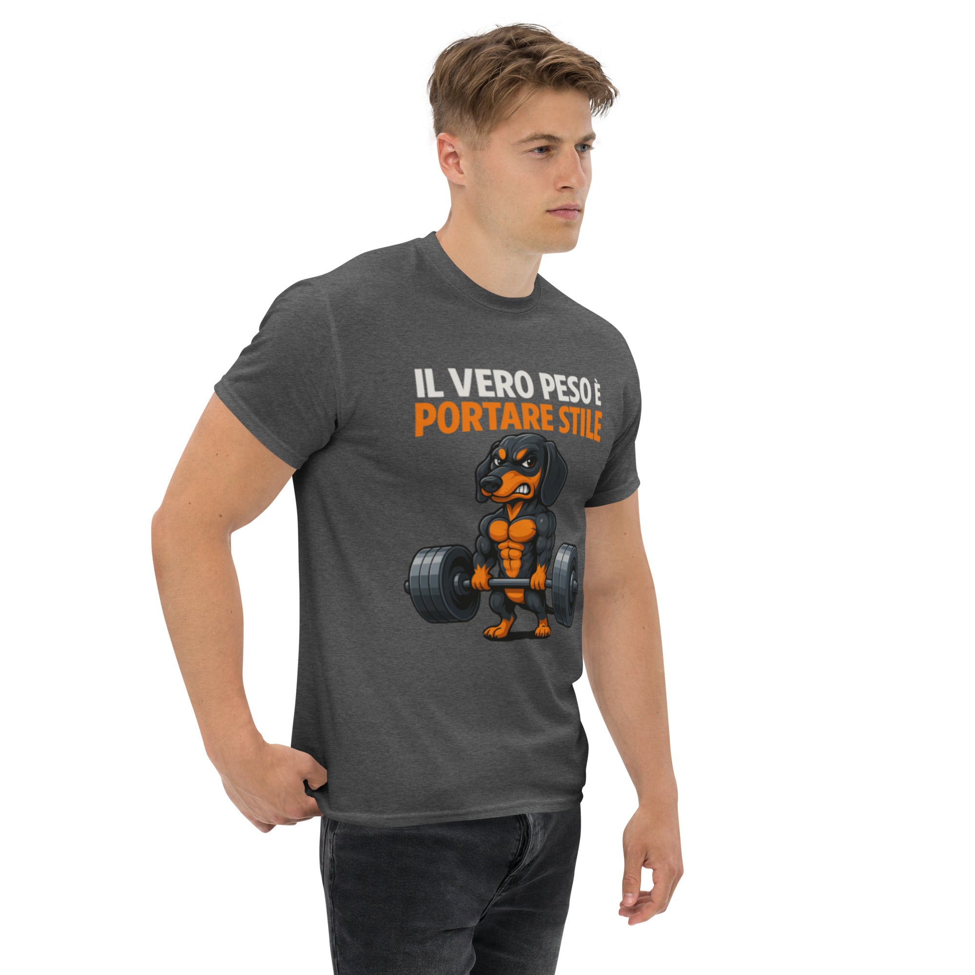 T-Shirt Unisex Stampata 100% Cotone – Confortevole – Design Il Vero Peso è Portare Stile-Biiply