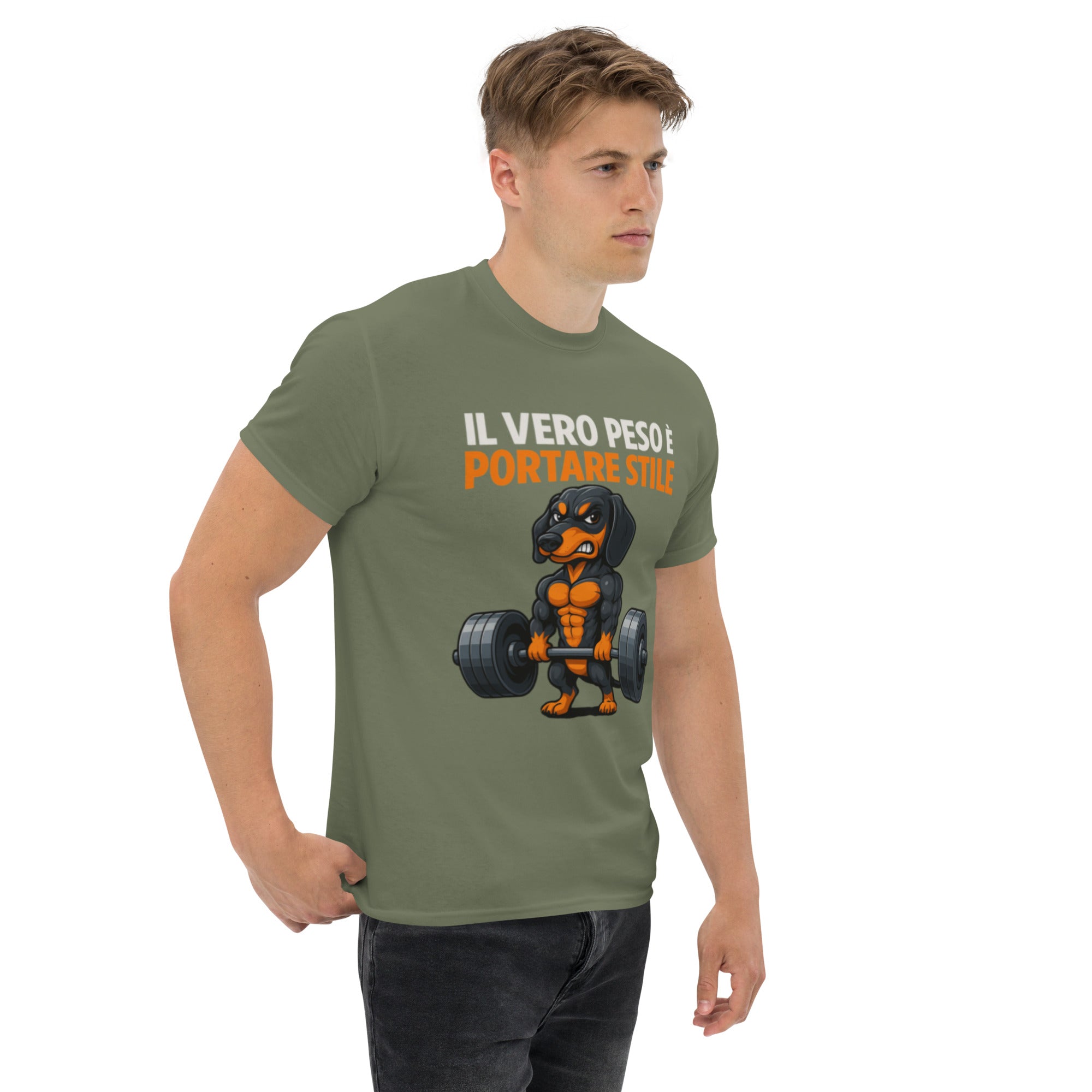 T-Shirt Unisex Stampata 100% Cotone – Confortevole – Design Il Vero Peso è Portare Stile-Biiply