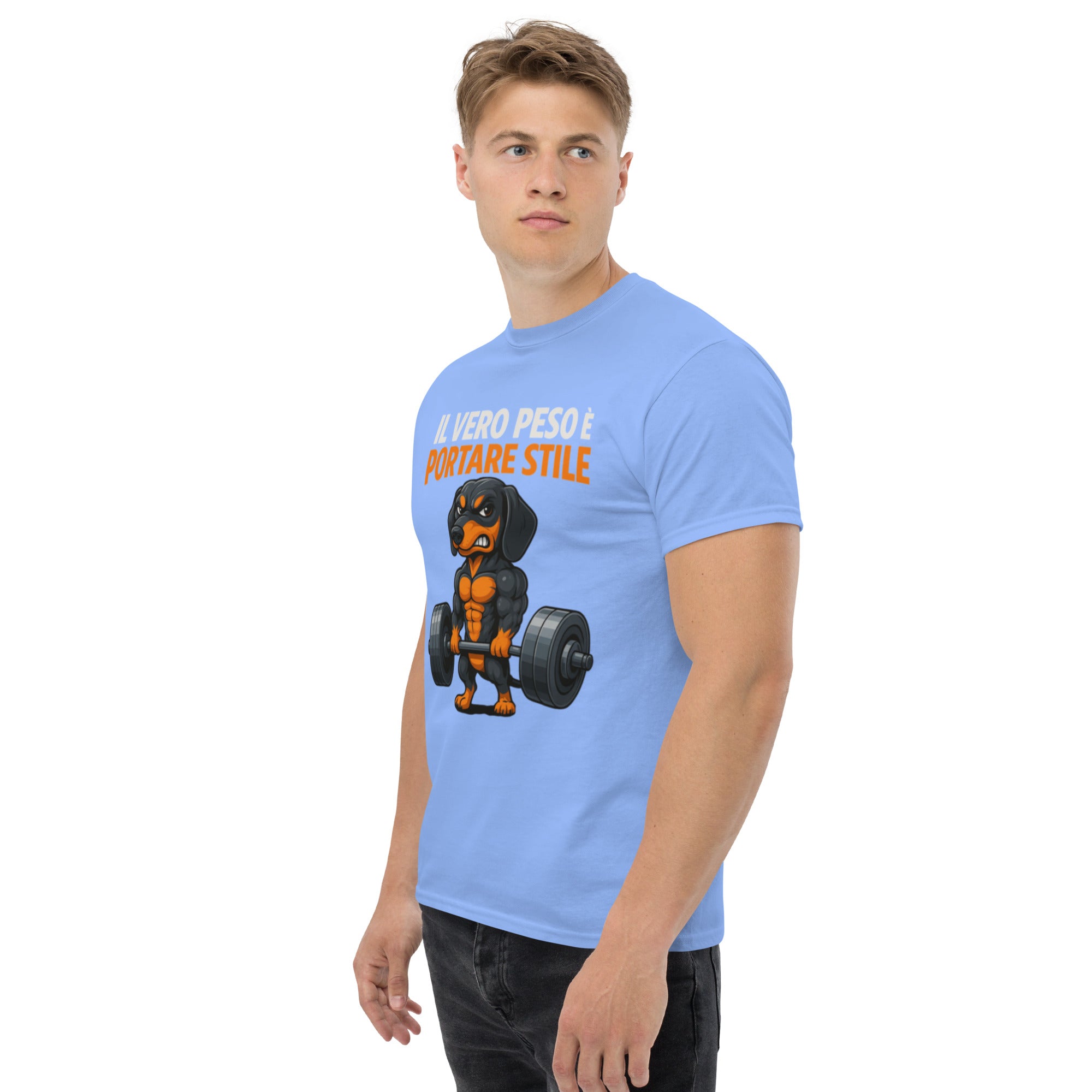T-Shirt Unisex Stampata 100% Cotone – Confortevole – Design Il Vero Peso è Portare Stile-Biiply