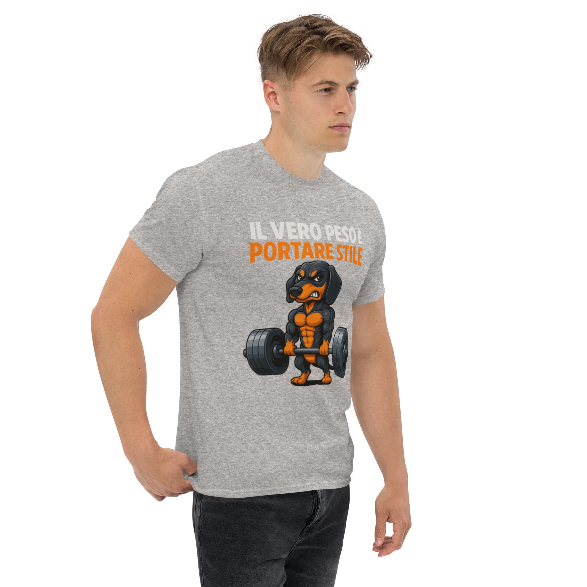 T-Shirt Unisex Stampata 100% Cotone – Confortevole – Design Il Vero Peso è Portare Stile-Biiply