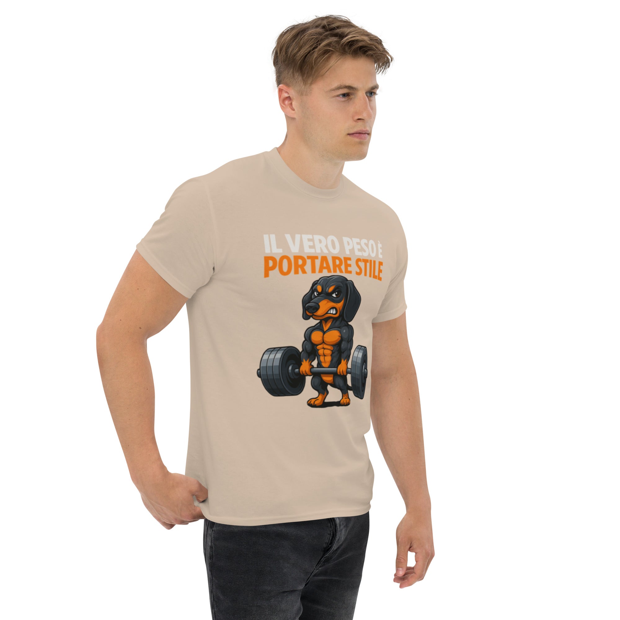 T-Shirt Unisex Stampata 100% Cotone – Confortevole – Design Il Vero Peso è Portare Stile-Biiply
