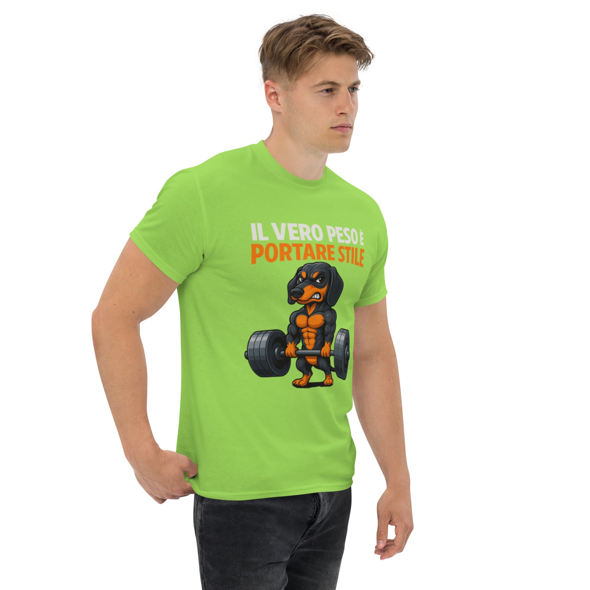 T-Shirt Unisex Stampata 100% Cotone – Confortevole – Design Il Vero Peso è Portare Stile-Biiply