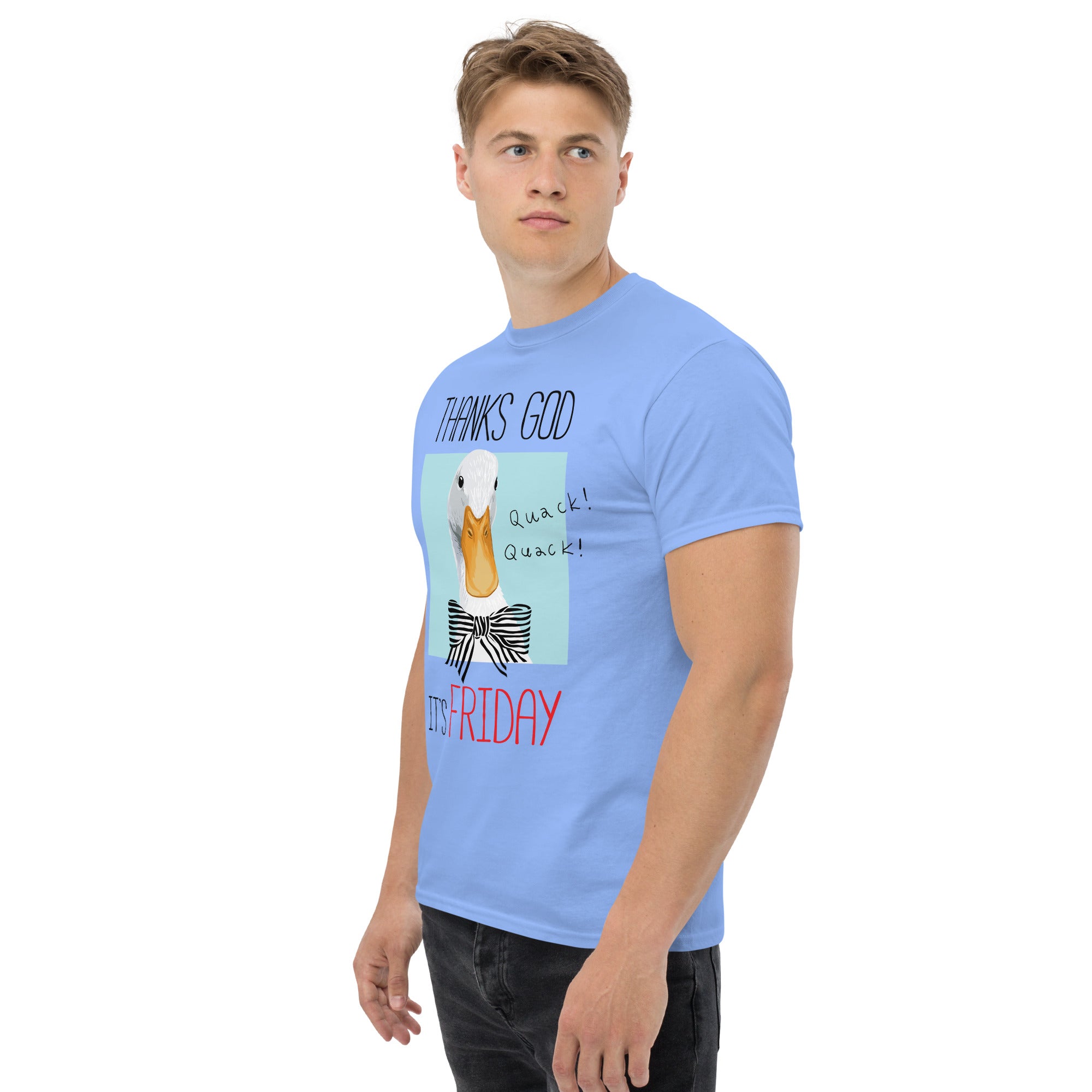 T-Shirt Unisex Stampata 100% Cotone – Confortevole – Design It's Friday Quack! Quack !-Biiply
