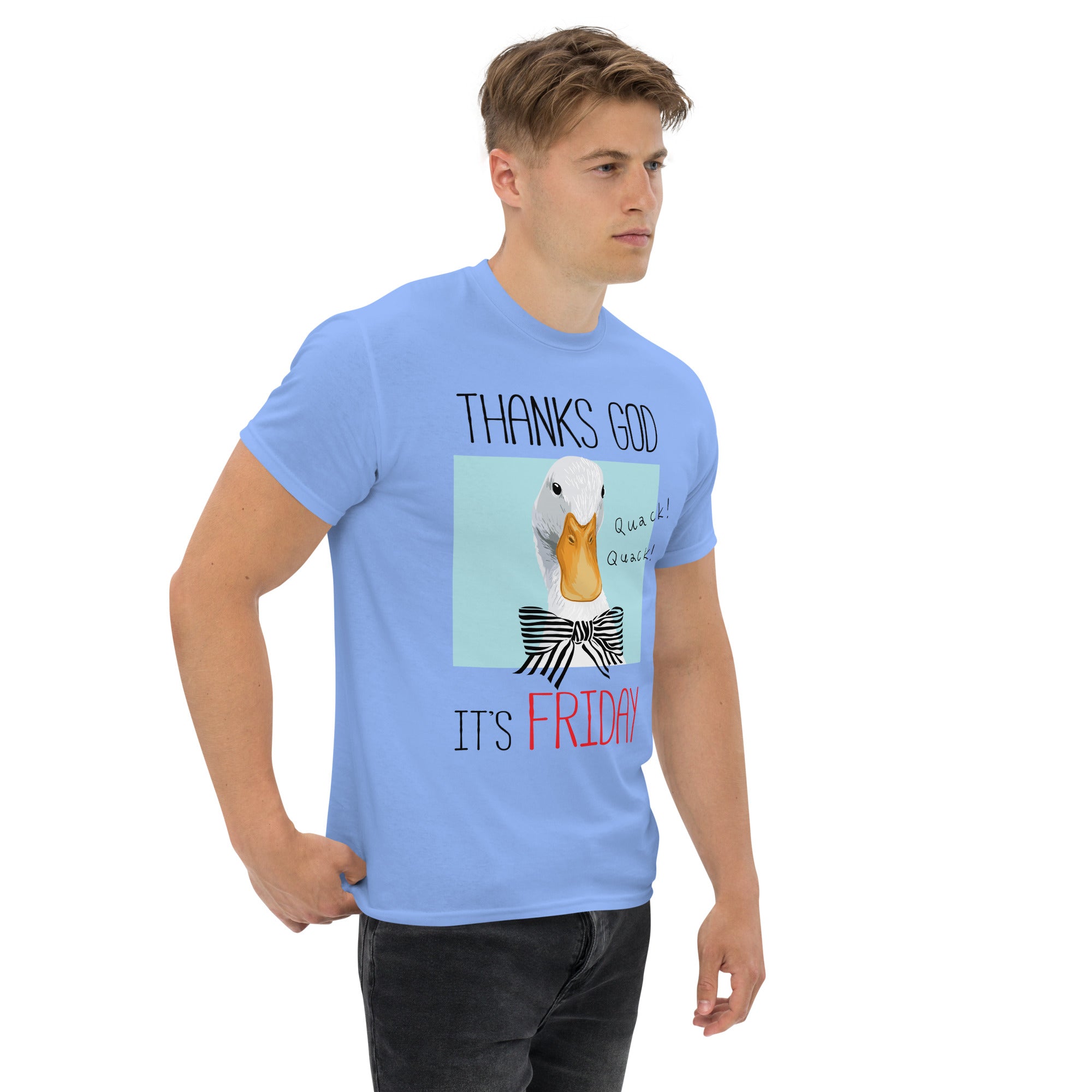 T-Shirt Unisex Stampata 100% Cotone – Confortevole – Design It's Friday Quack! Quack !-Biiply