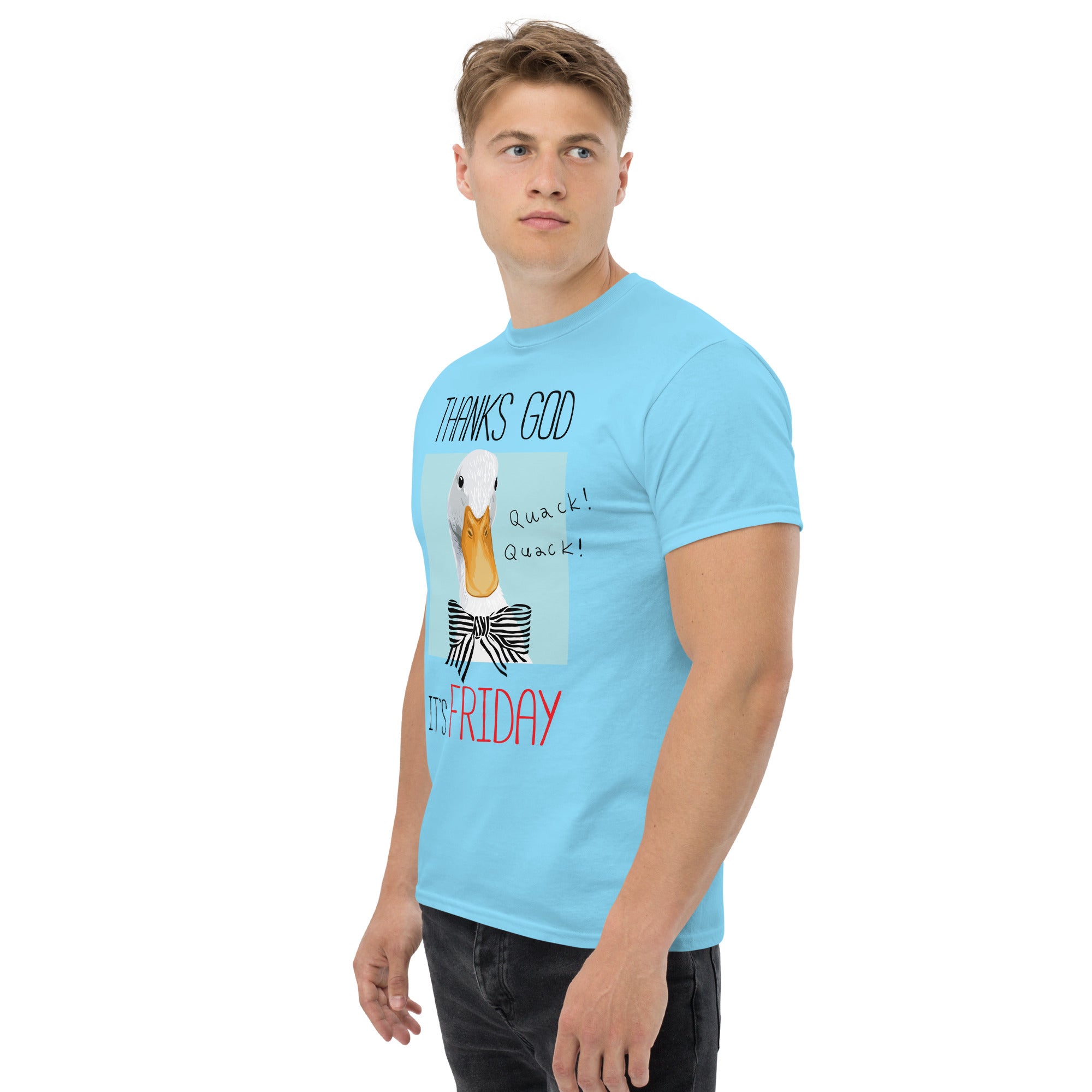 T-Shirt Unisex Stampata 100% Cotone – Confortevole – Design It's Friday Quack! Quack !-Biiply