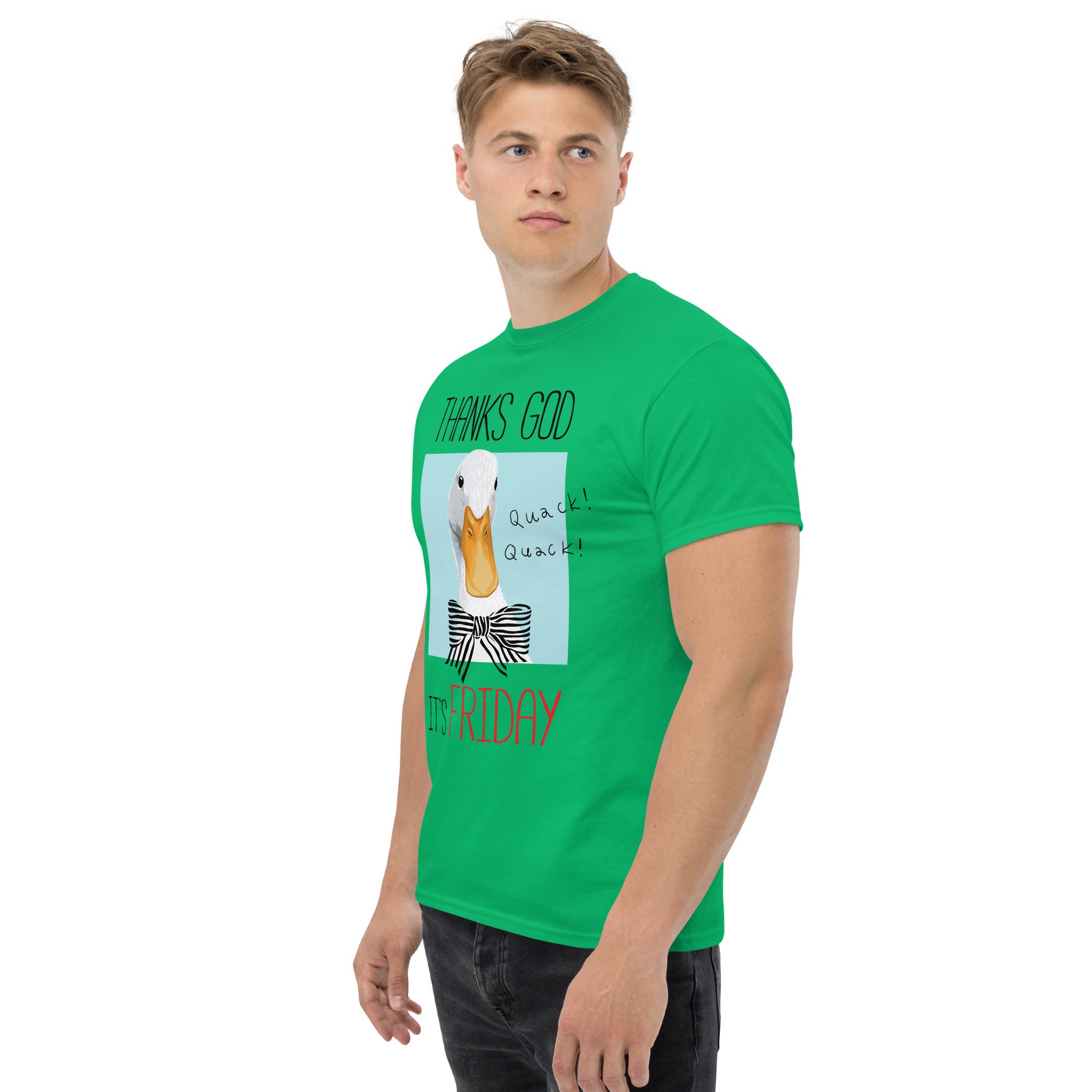 T-Shirt Unisex Stampata 100% Cotone – Confortevole – Design It's Friday Quack! Quack !-Biiply