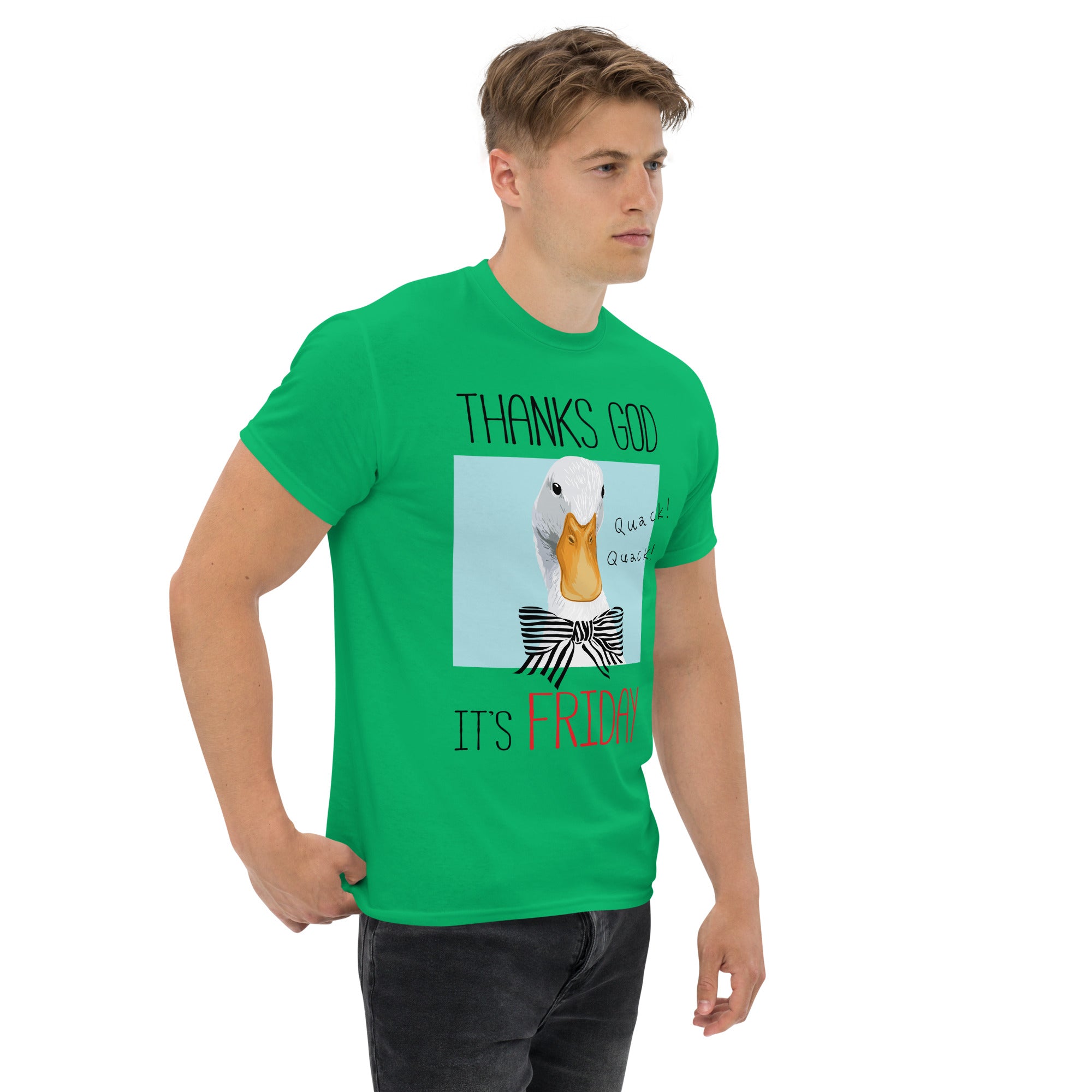 T-Shirt Unisex Stampata 100% Cotone – Confortevole – Design It's Friday Quack! Quack !-Biiply