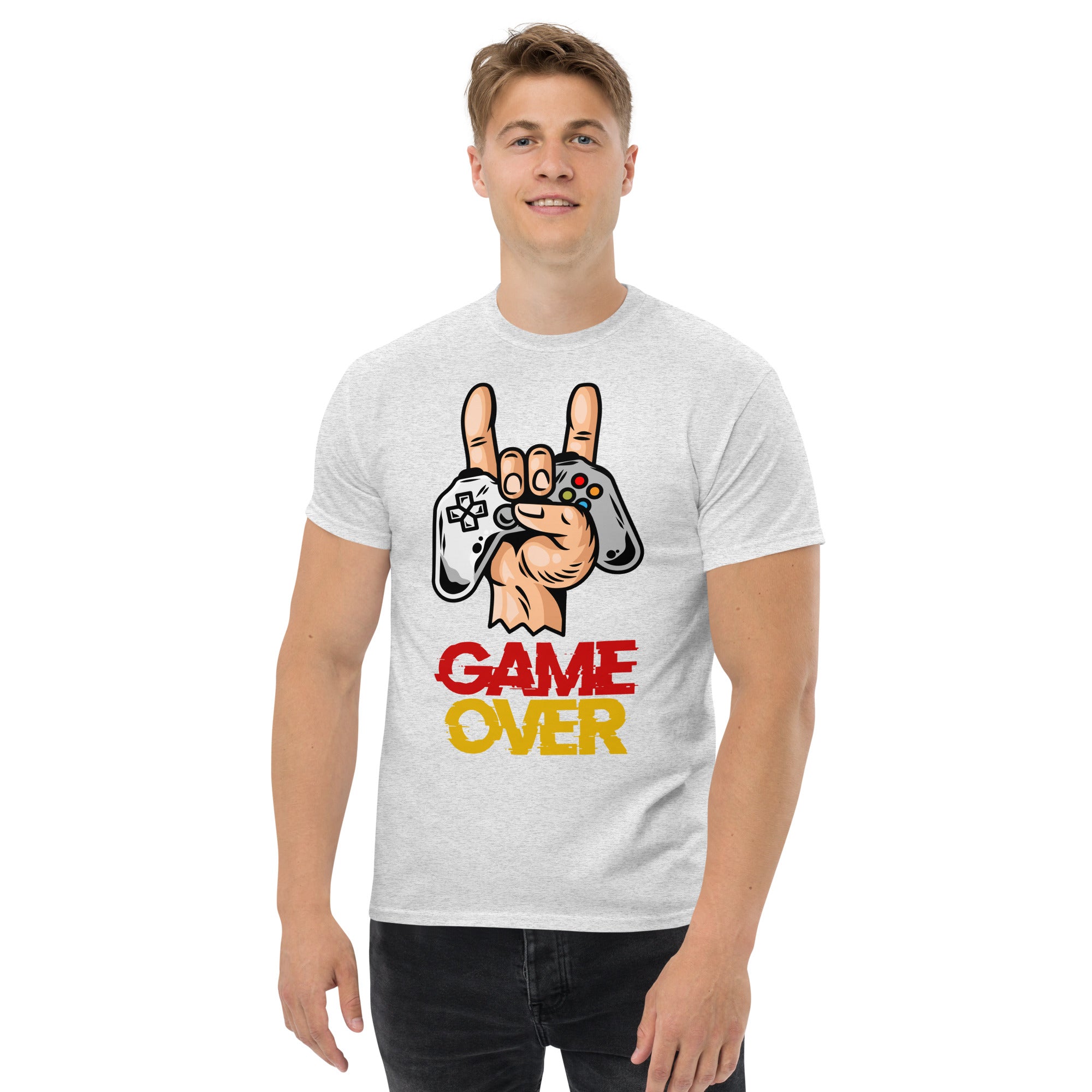 T-Shirt Unisex Stampata 100% Cotone – Confortevole – Design Joystick Game Over-Biiply