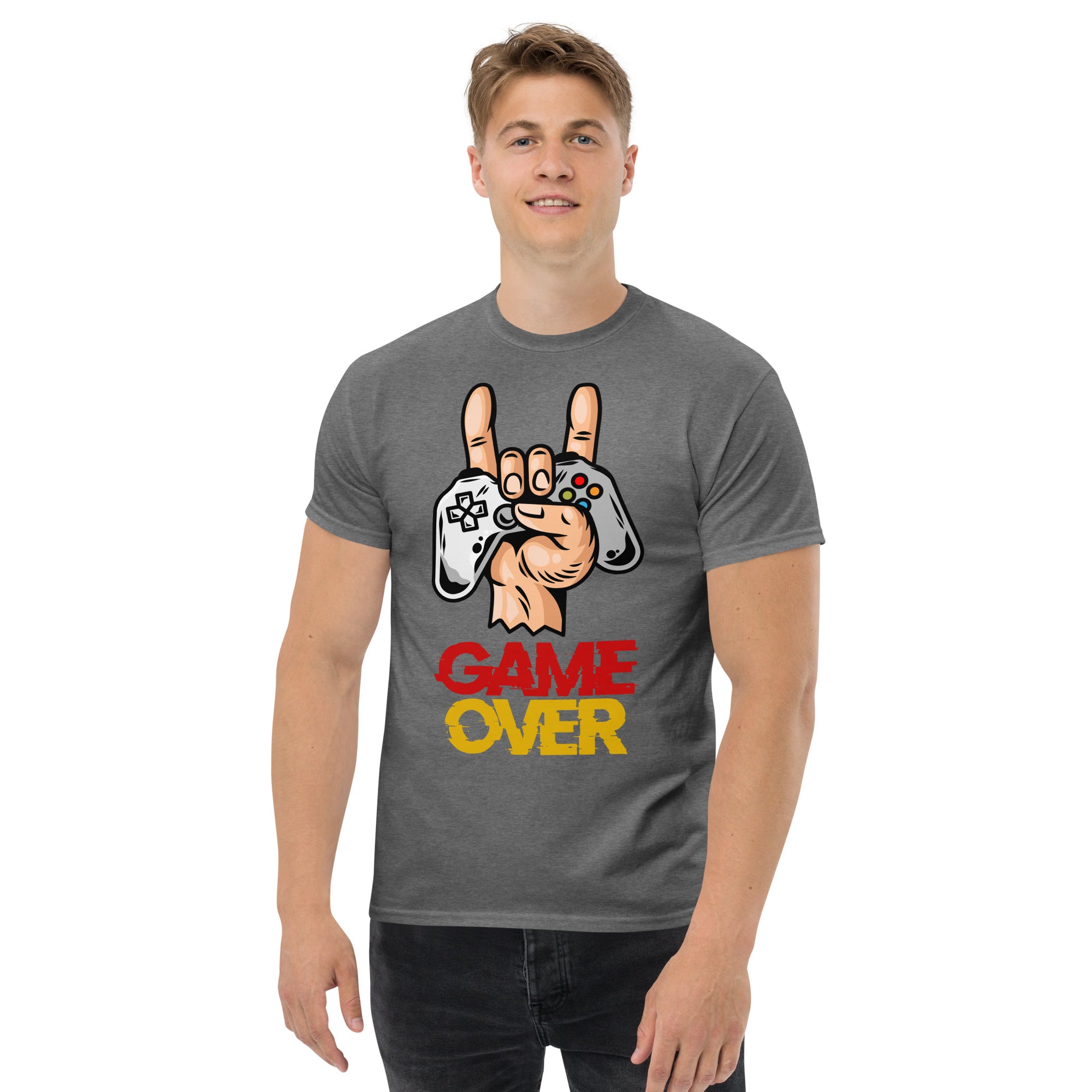 T-Shirt Unisex Stampata 100% Cotone – Confortevole – Design Joystick Game Over-Biiply