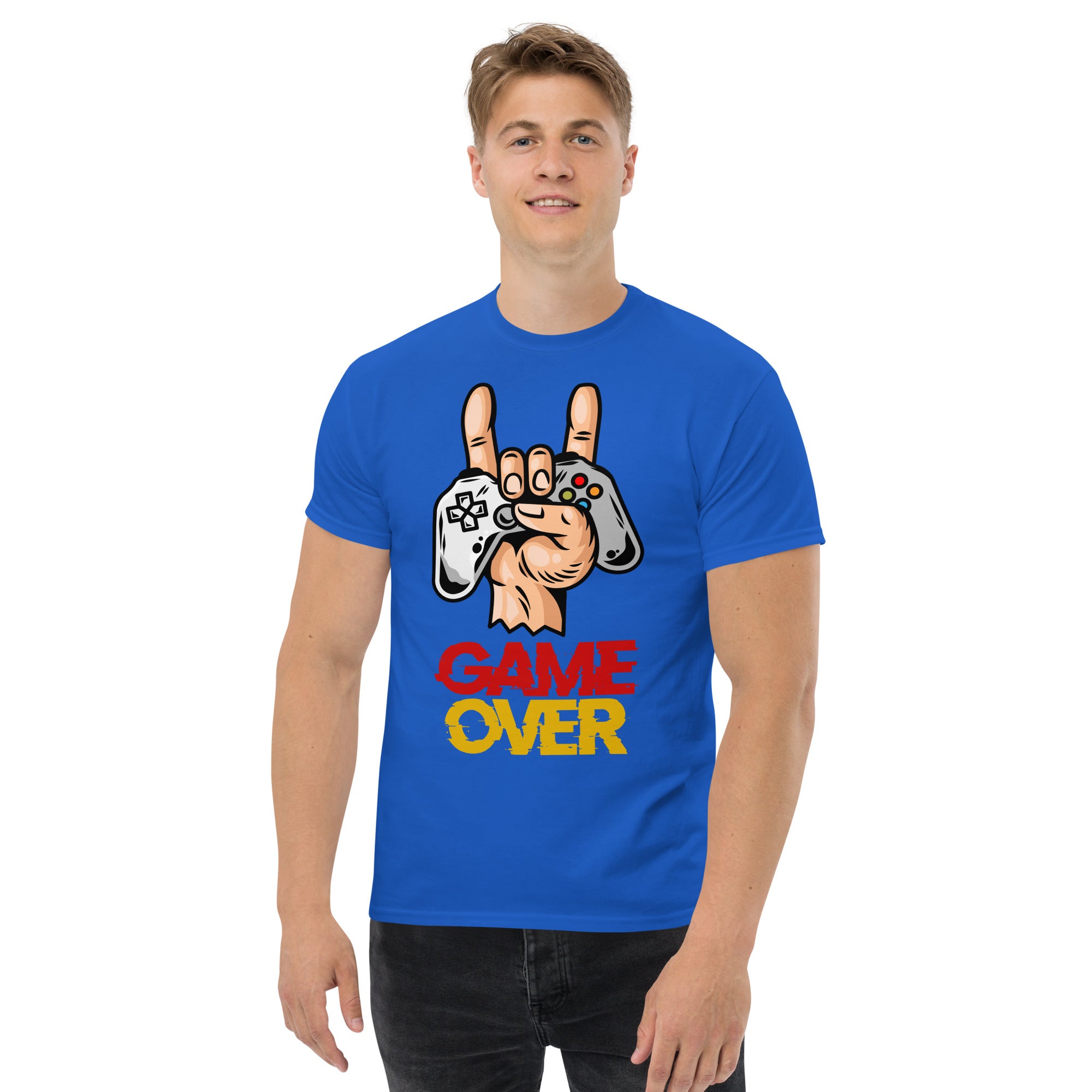 T-Shirt Unisex Stampata 100% Cotone – Confortevole – Design Joystick Game Over-Biiply