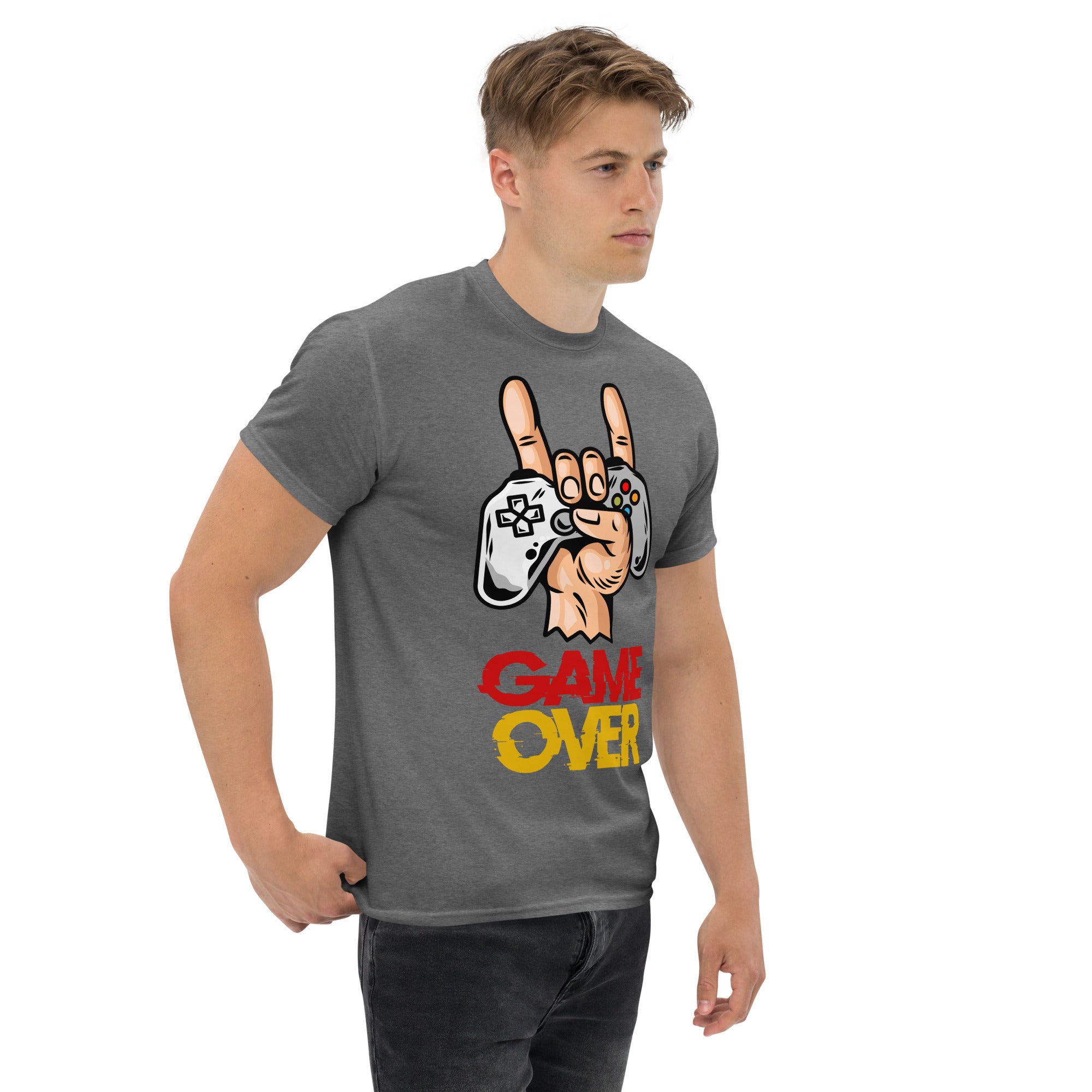 T-Shirt Unisex Stampata 100% Cotone – Confortevole – Design Joystick Game Over-Biiply
