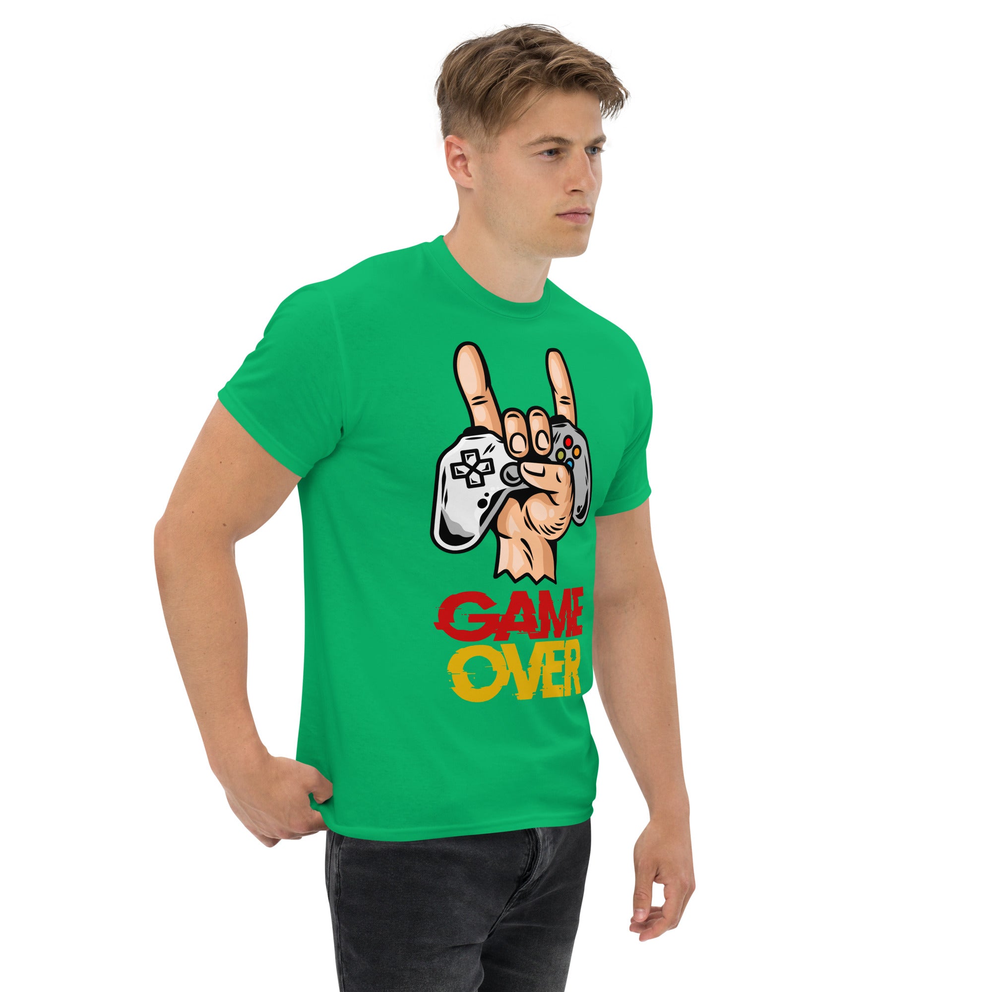 T-Shirt Unisex Stampata 100% Cotone – Confortevole – Design Joystick Game Over-Biiply