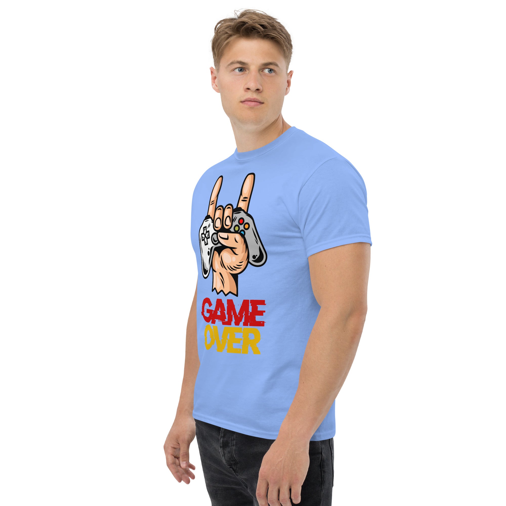 T-Shirt Unisex Stampata 100% Cotone – Confortevole – Design Joystick Game Over-Biiply