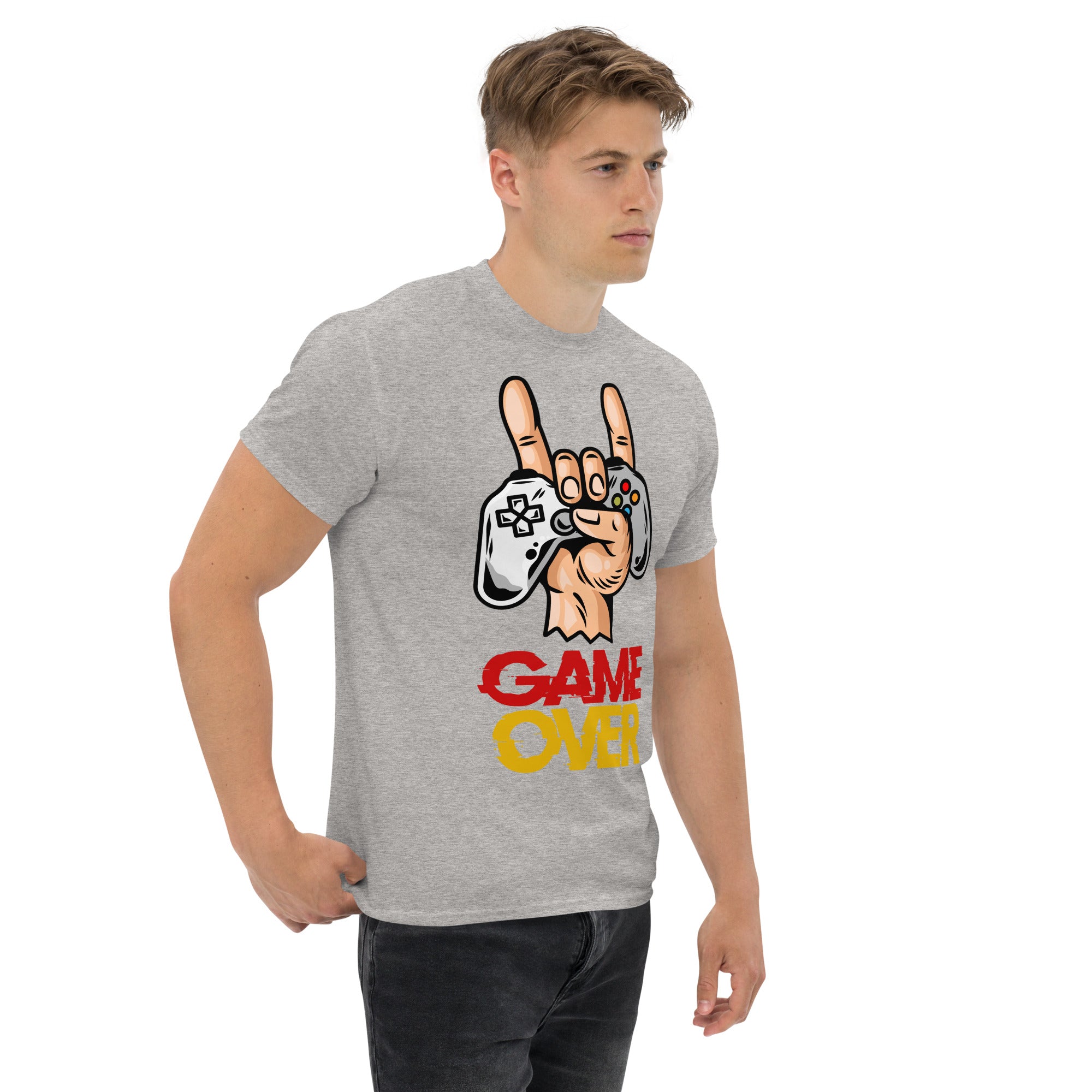 T-Shirt Unisex Stampata 100% Cotone – Confortevole – Design Joystick Game Over-Biiply