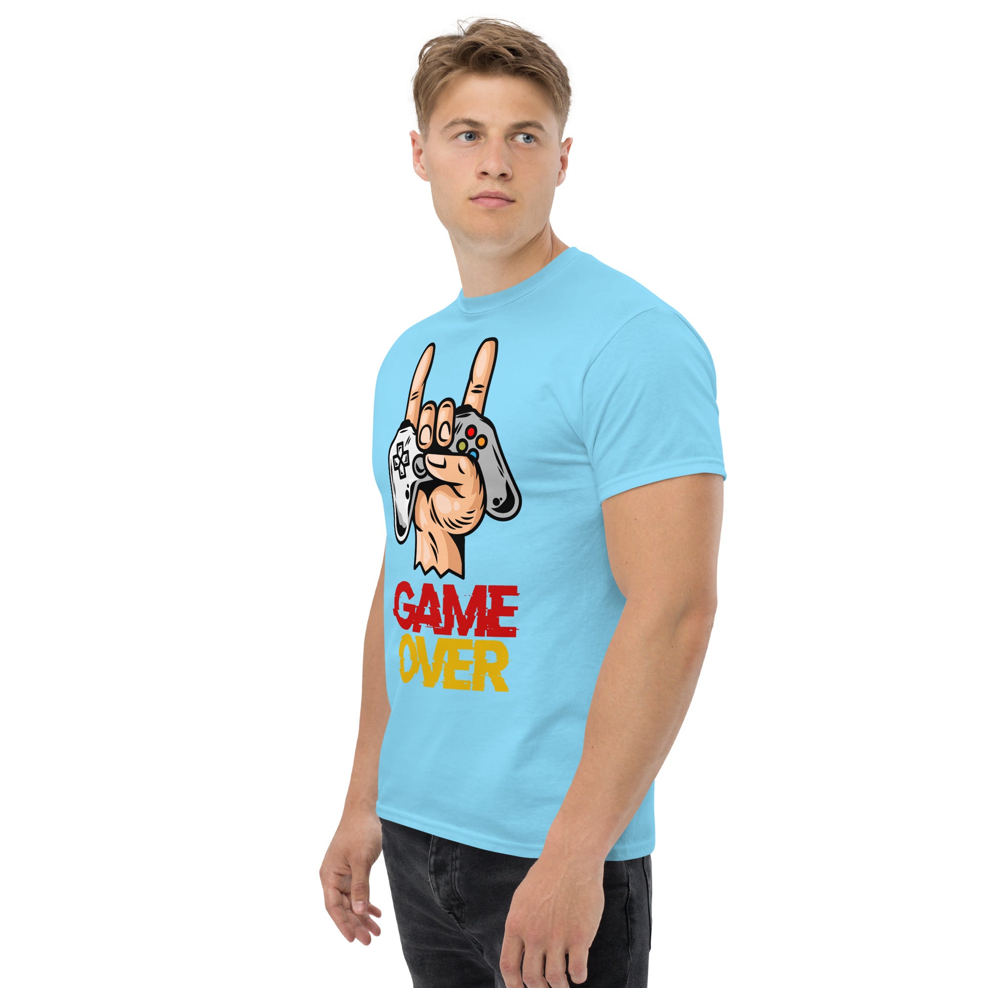 T-Shirt Unisex Stampata 100% Cotone – Confortevole – Design Joystick Game Over-Biiply