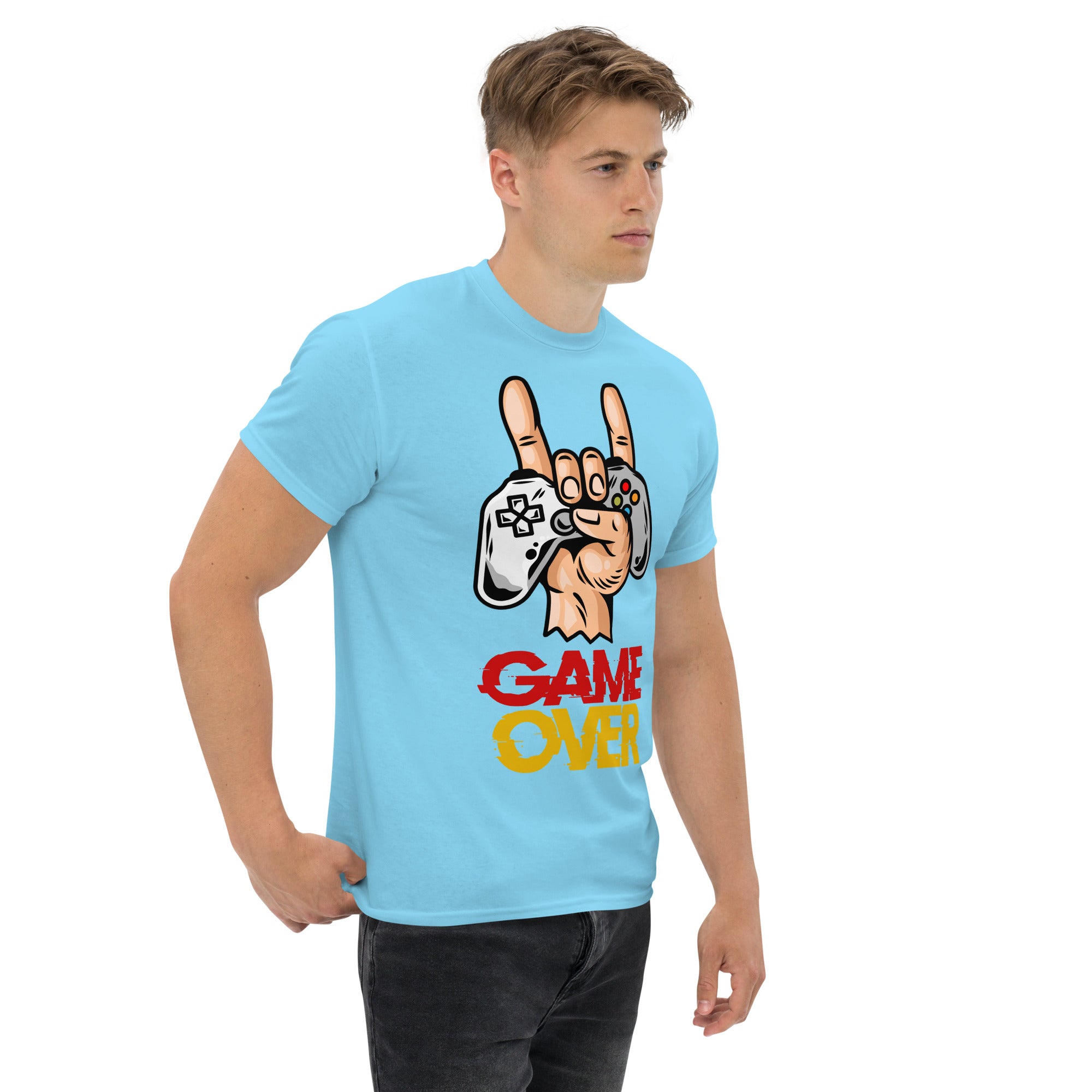 T-Shirt Unisex Stampata 100% Cotone – Confortevole – Design Joystick Game Over-Biiply