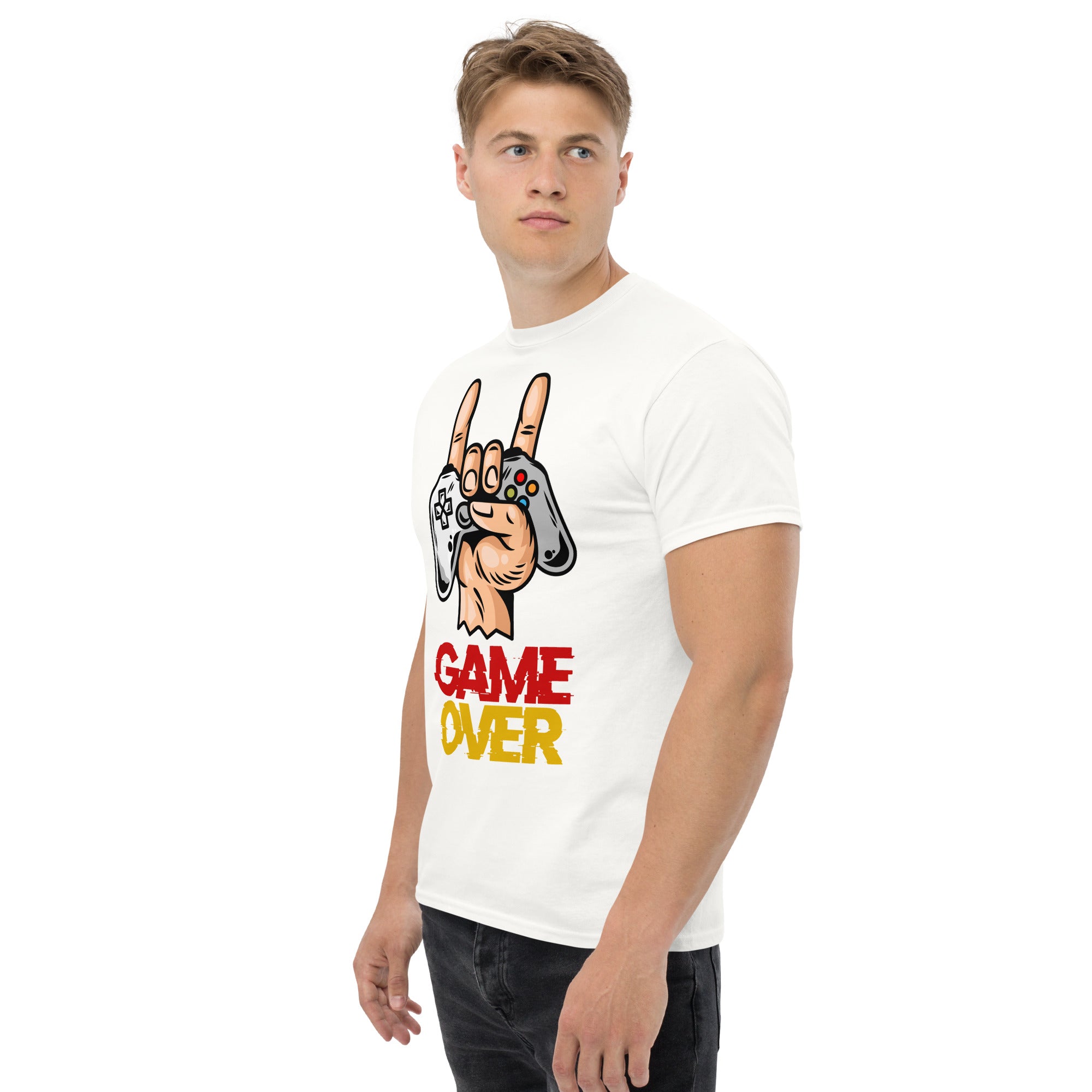 T-Shirt Unisex Stampata 100% Cotone – Confortevole – Design Joystick Game Over-Biiply