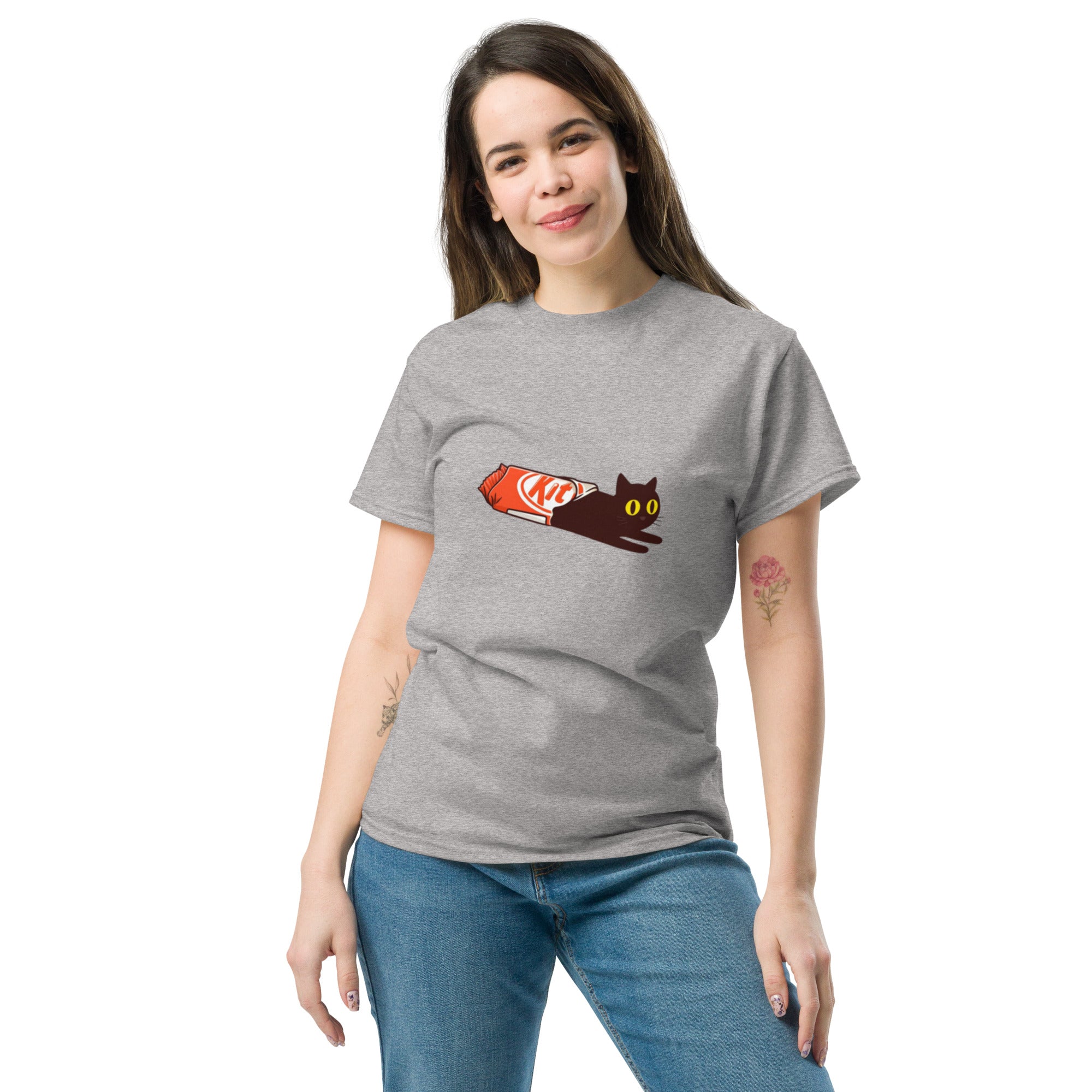 T-Shirt Unisex Stampata 100% Cotone – Confortevole – Design Kit Cat-Biiply