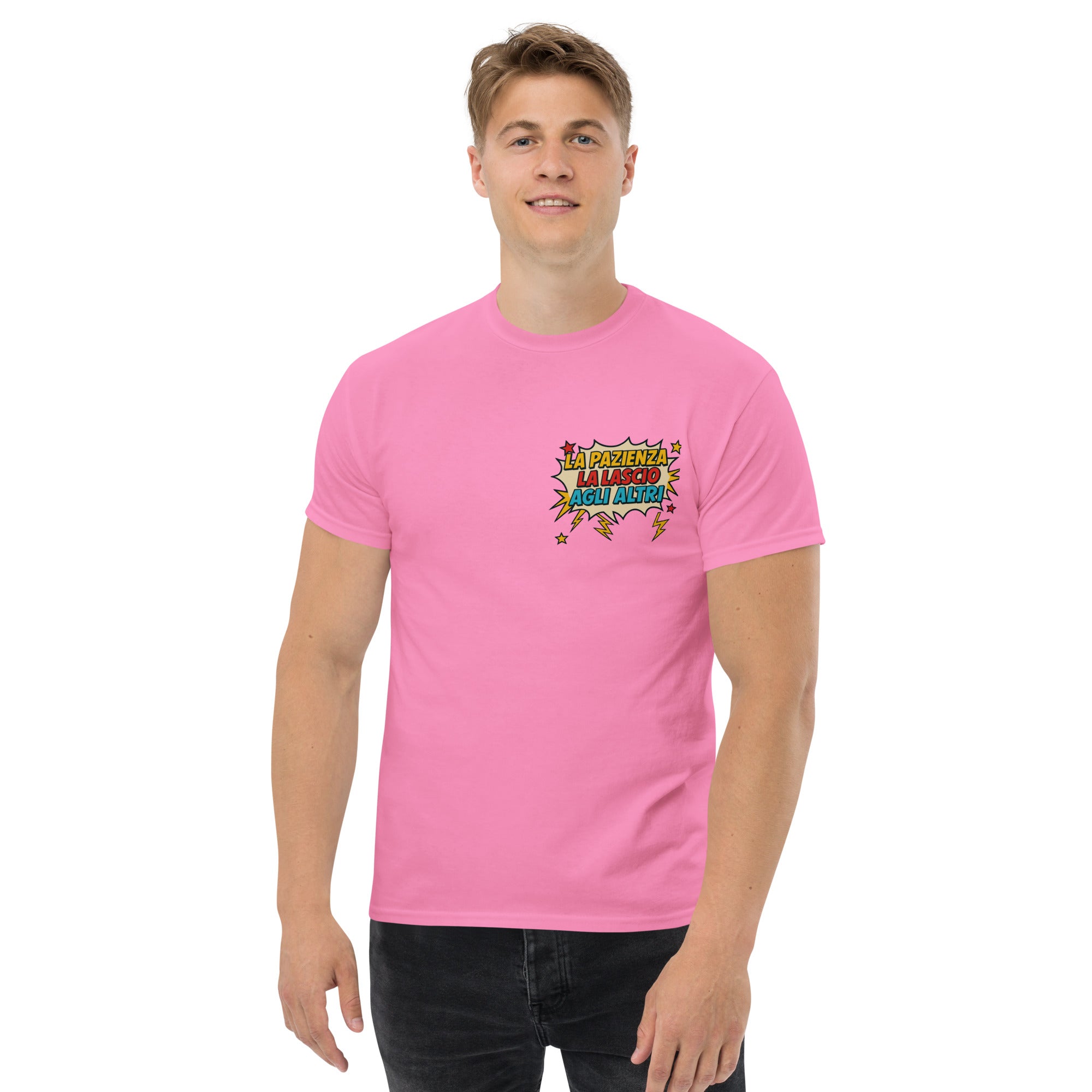 T-Shirt Unisex Stampata 100% Cotone – Confortevole – Design La pazienza la lascio agli altri-Biiply