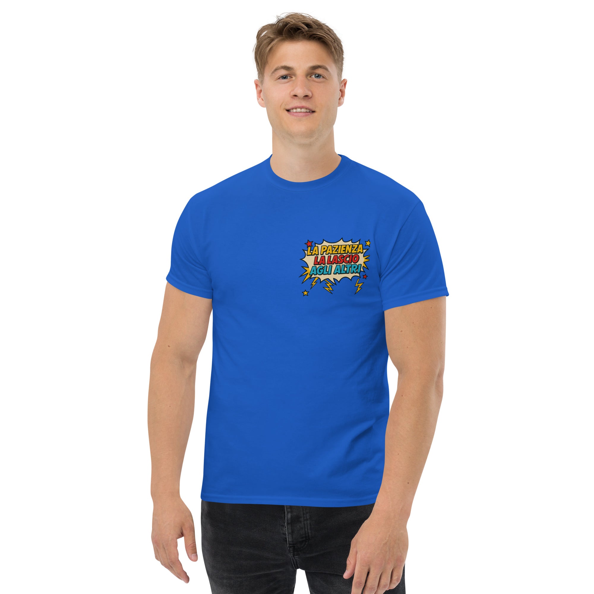T-Shirt Unisex Stampata 100% Cotone – Confortevole – Design La pazienza la lascio agli altri-Biiply