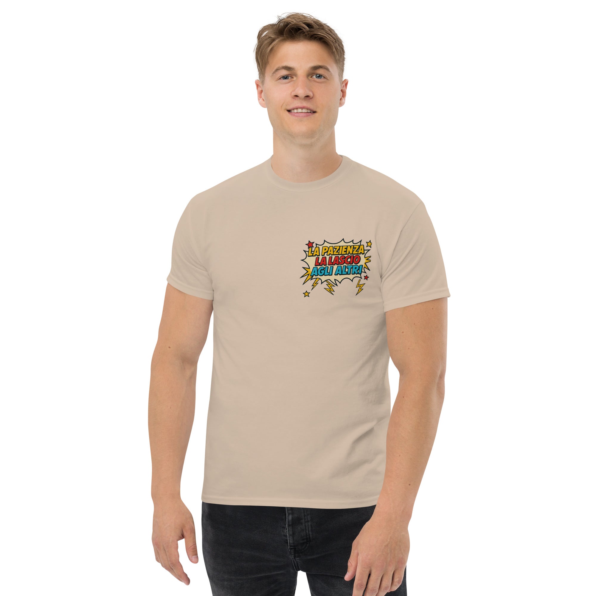 T-Shirt Unisex Stampata 100% Cotone – Confortevole – Design La pazienza la lascio agli altri-Biiply
