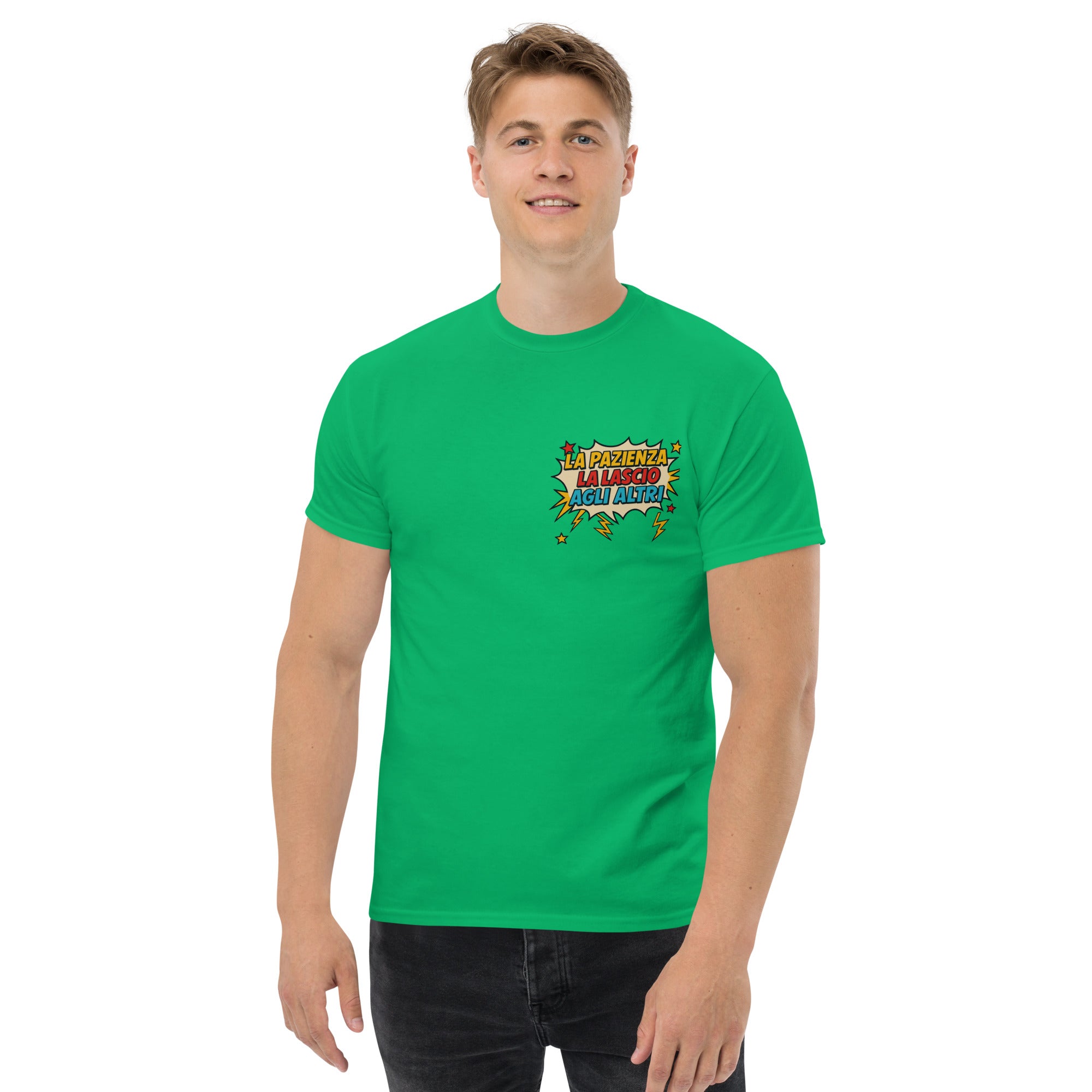 T-Shirt Unisex Stampata 100% Cotone – Confortevole – Design La pazienza la lascio agli altri-Biiply