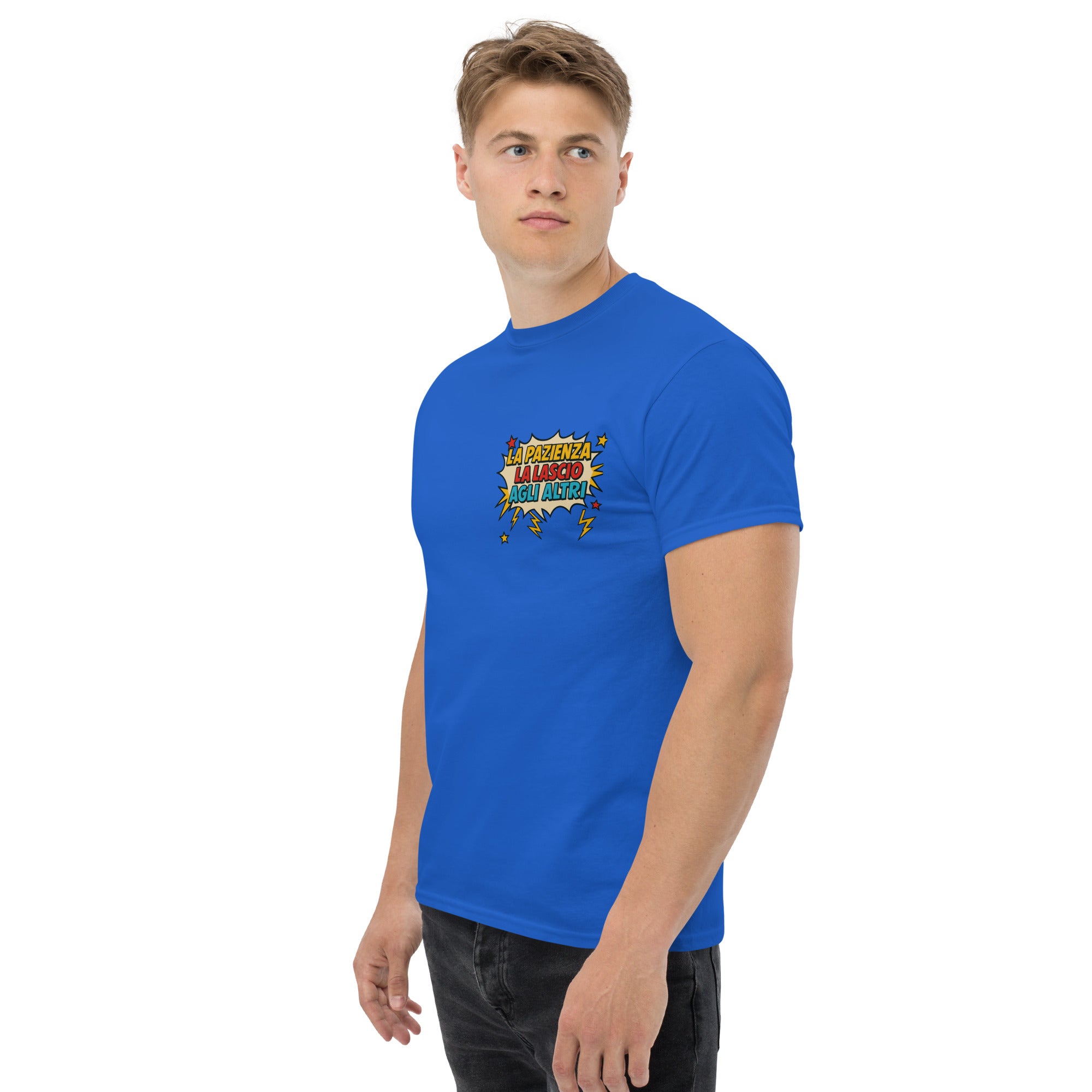 T-Shirt Unisex Stampata 100% Cotone – Confortevole – Design La pazienza la lascio agli altri-Biiply