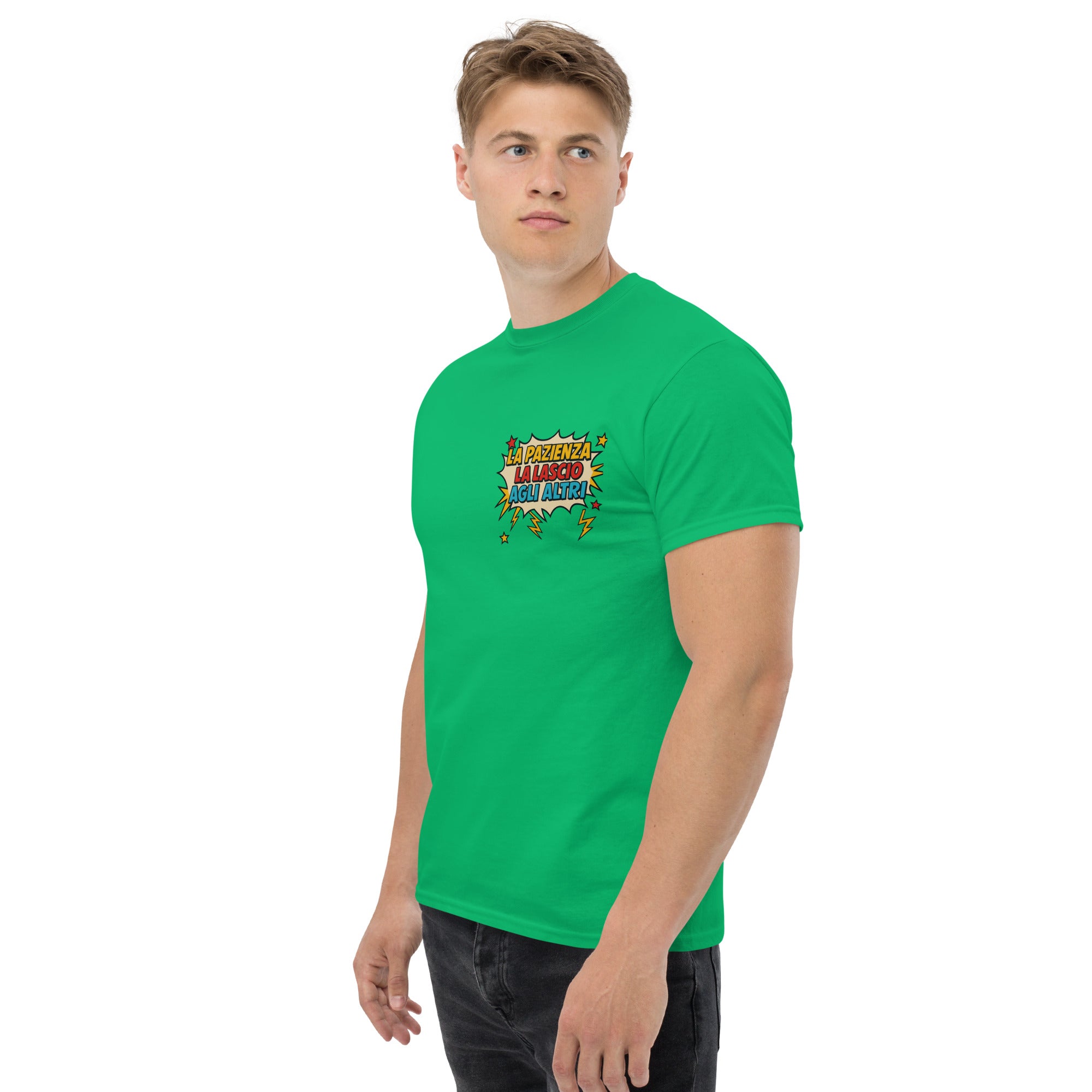 T-Shirt Unisex Stampata 100% Cotone – Confortevole – Design La pazienza la lascio agli altri-Biiply