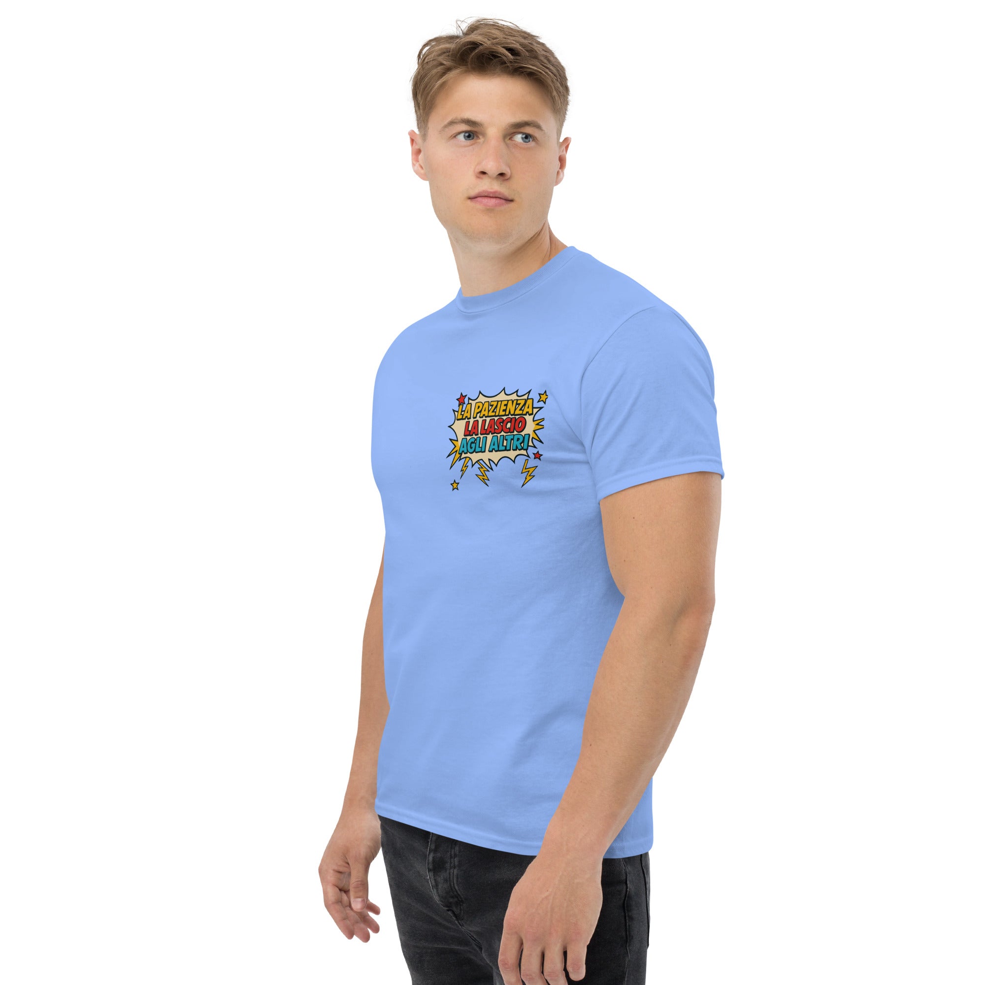 T-Shirt Unisex Stampata 100% Cotone – Confortevole – Design La pazienza la lascio agli altri-Biiply