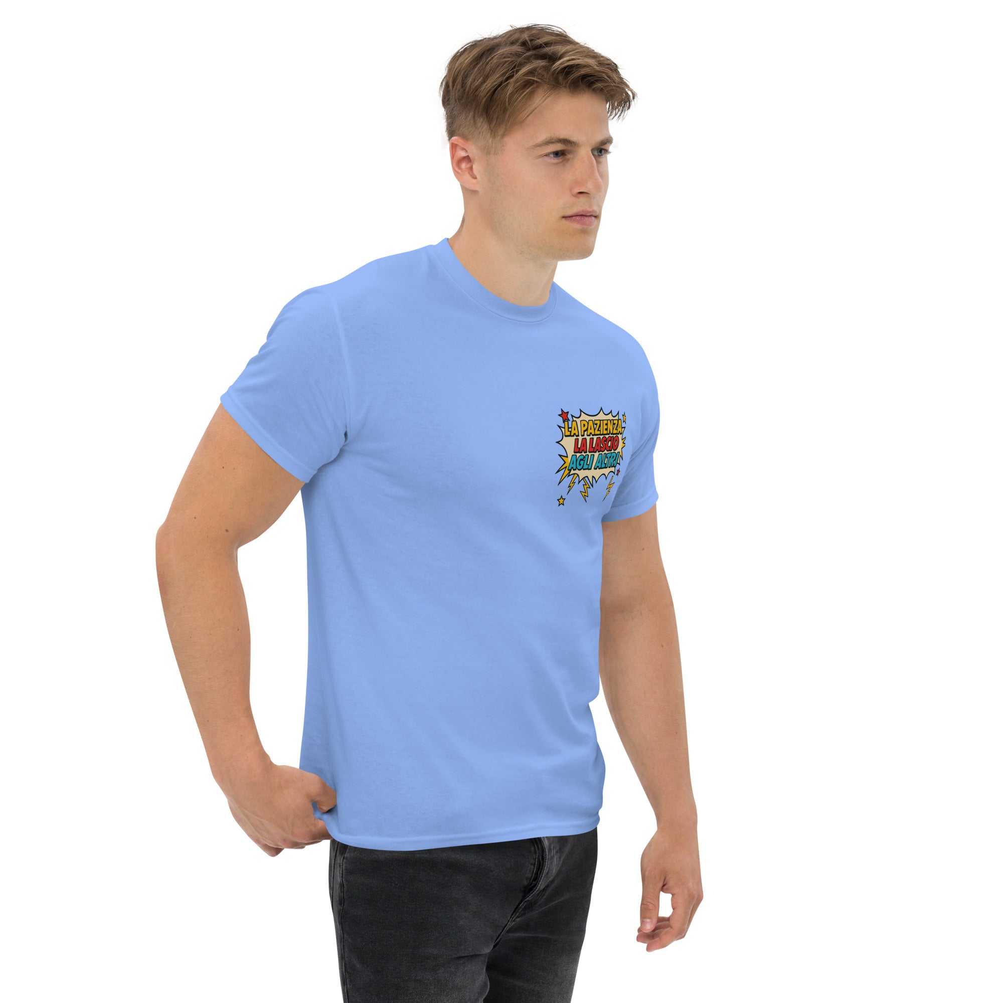 T-Shirt Unisex Stampata 100% Cotone – Confortevole – Design La pazienza la lascio agli altri-Biiply