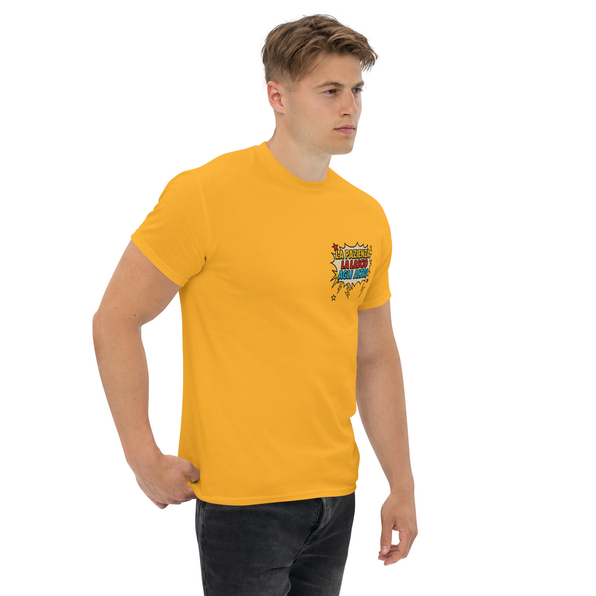 T-Shirt Unisex Stampata 100% Cotone – Confortevole – Design La pazienza la lascio agli altri-Biiply