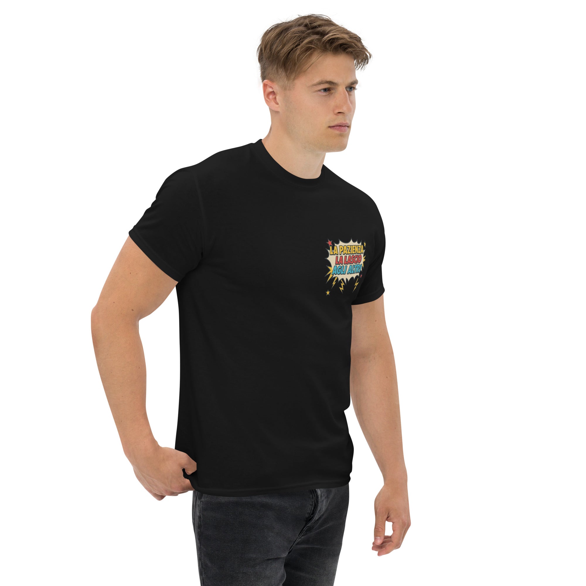 T-Shirt Unisex Stampata 100% Cotone – Confortevole – Design La pazienza la lascio agli altri-Biiply