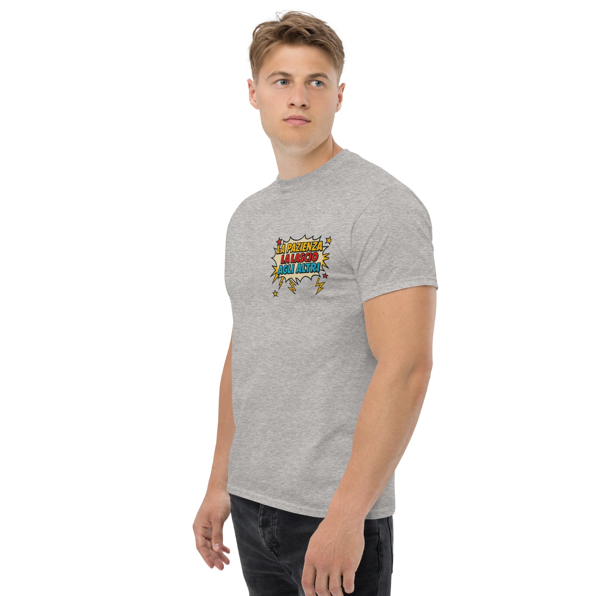 T-Shirt Unisex Stampata 100% Cotone – Confortevole – Design La pazienza la lascio agli altri-Biiply