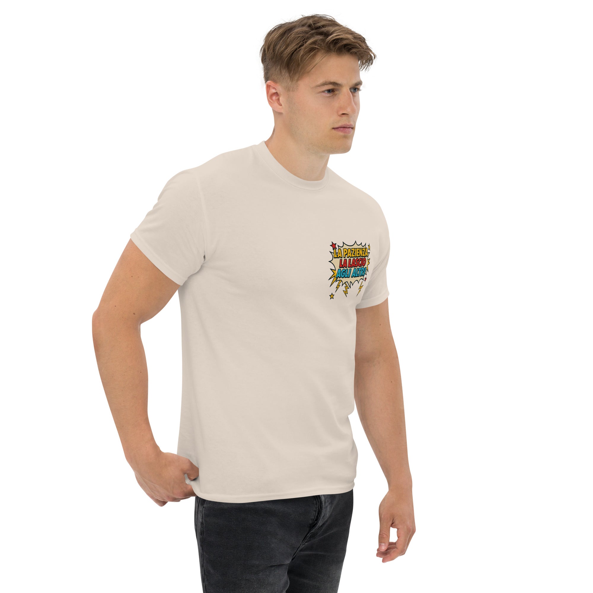 T-Shirt Unisex Stampata 100% Cotone – Confortevole – Design La pazienza la lascio agli altri-Biiply