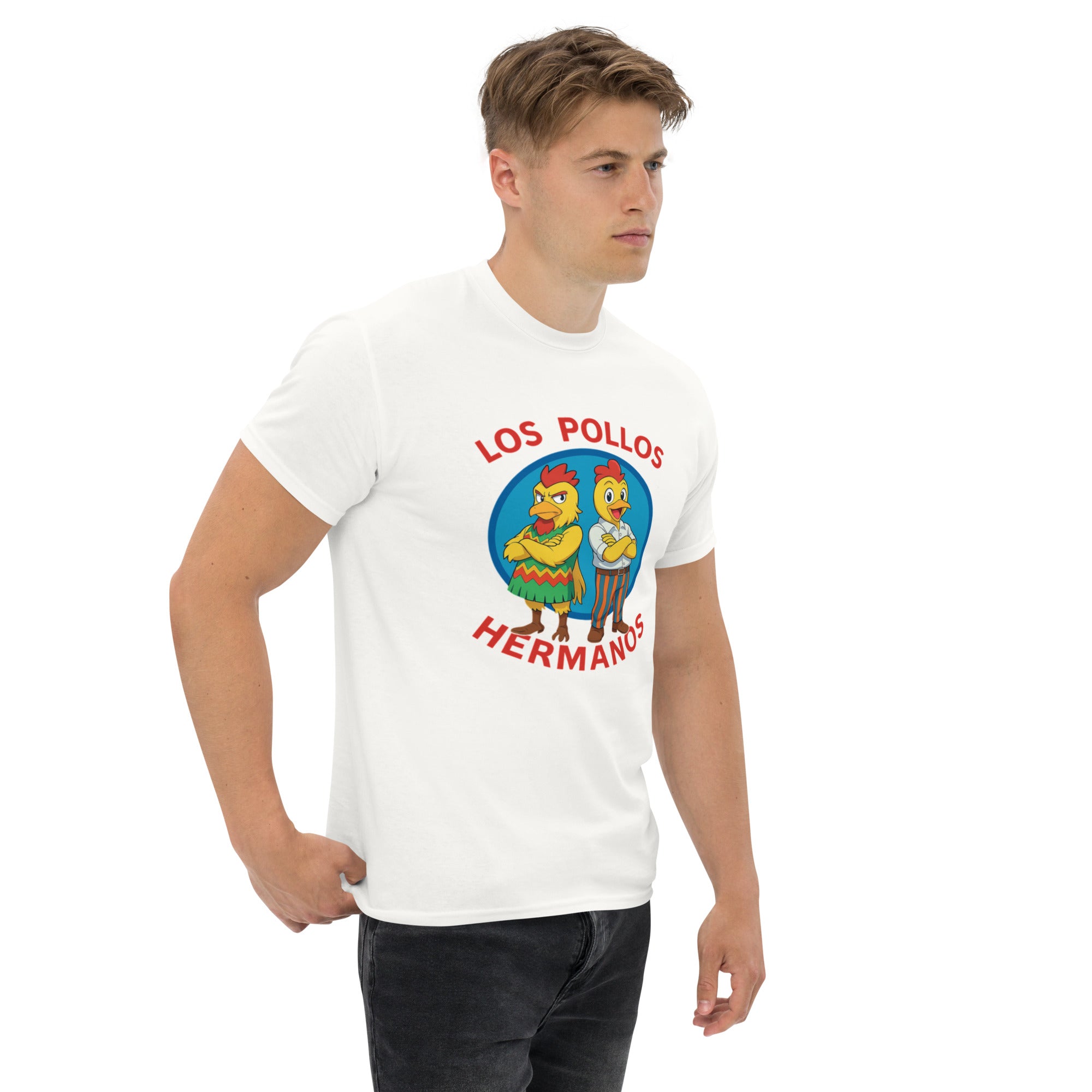 T-Shirt Unisex Stampata 100% Cotone – Confortevole – Design Los Pollos Hermanos Anime-Biiply