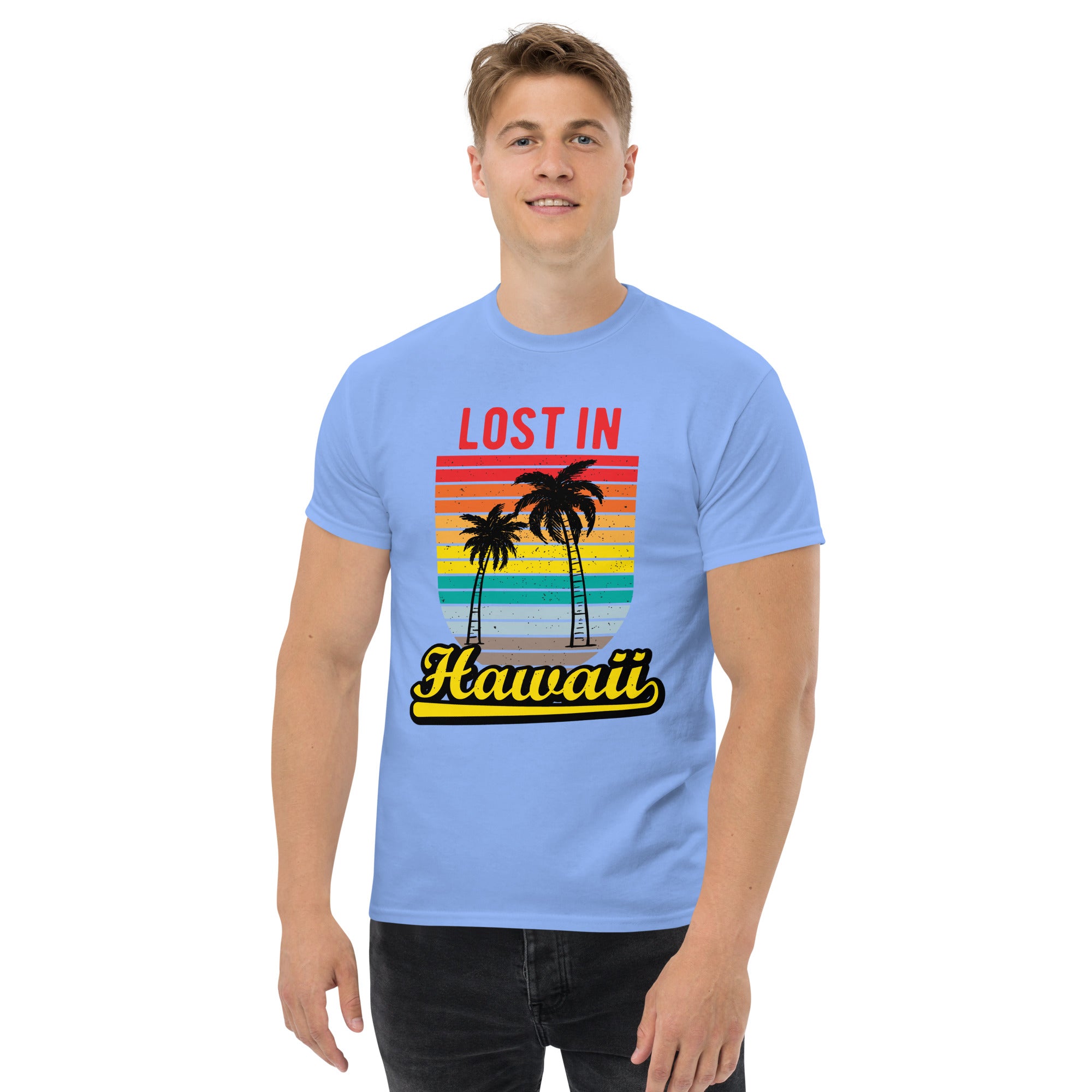 T-Shirt Unisex Stampata 100% Cotone – Confortevole – Design Lost in Hawaii-Biiply