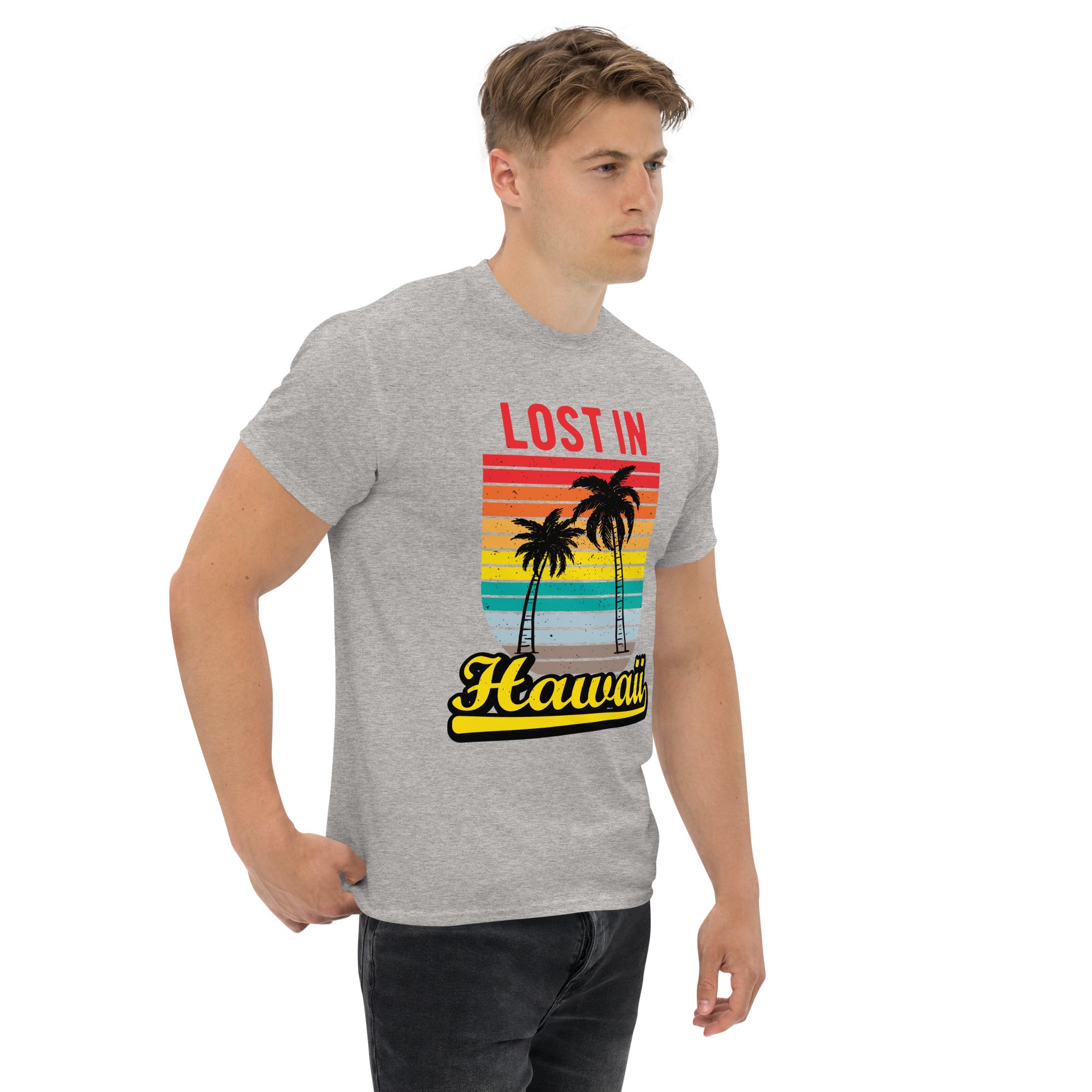 T-Shirt Unisex Stampata 100% Cotone – Confortevole – Design Lost in Hawaii-Biiply