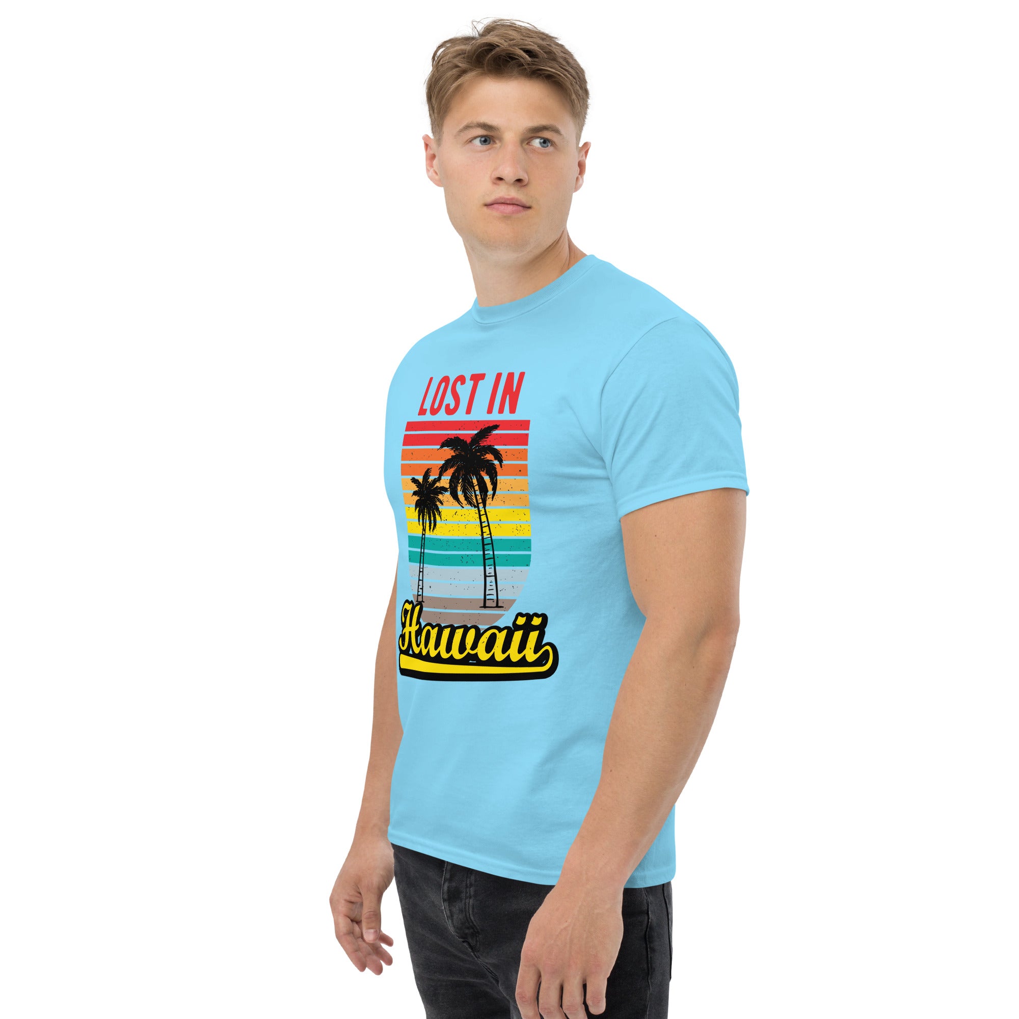 T-Shirt Unisex Stampata 100% Cotone – Confortevole – Design Lost in Hawaii-Biiply