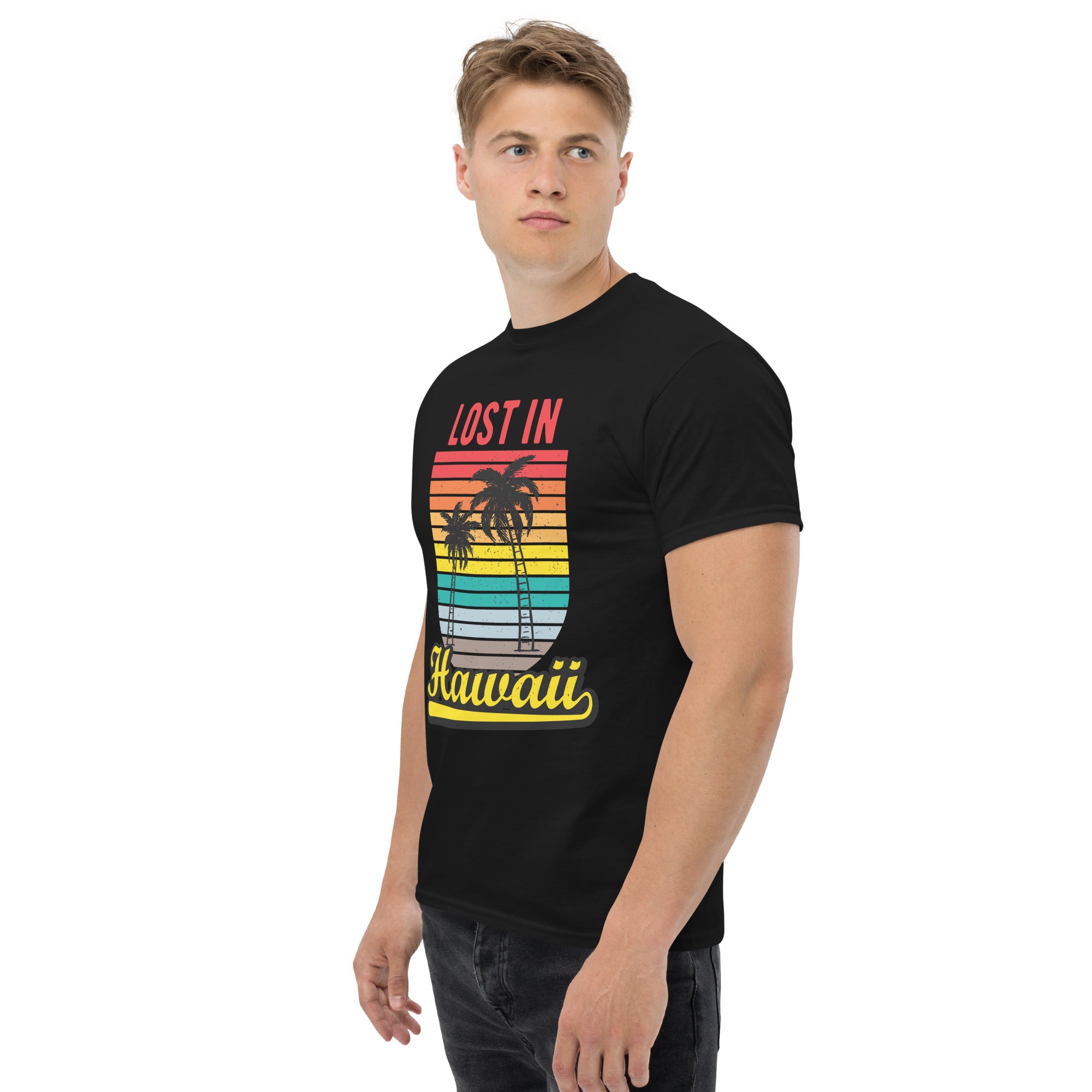 T-Shirt Unisex Stampata 100% Cotone – Confortevole – Design Lost in Hawaii-Biiply